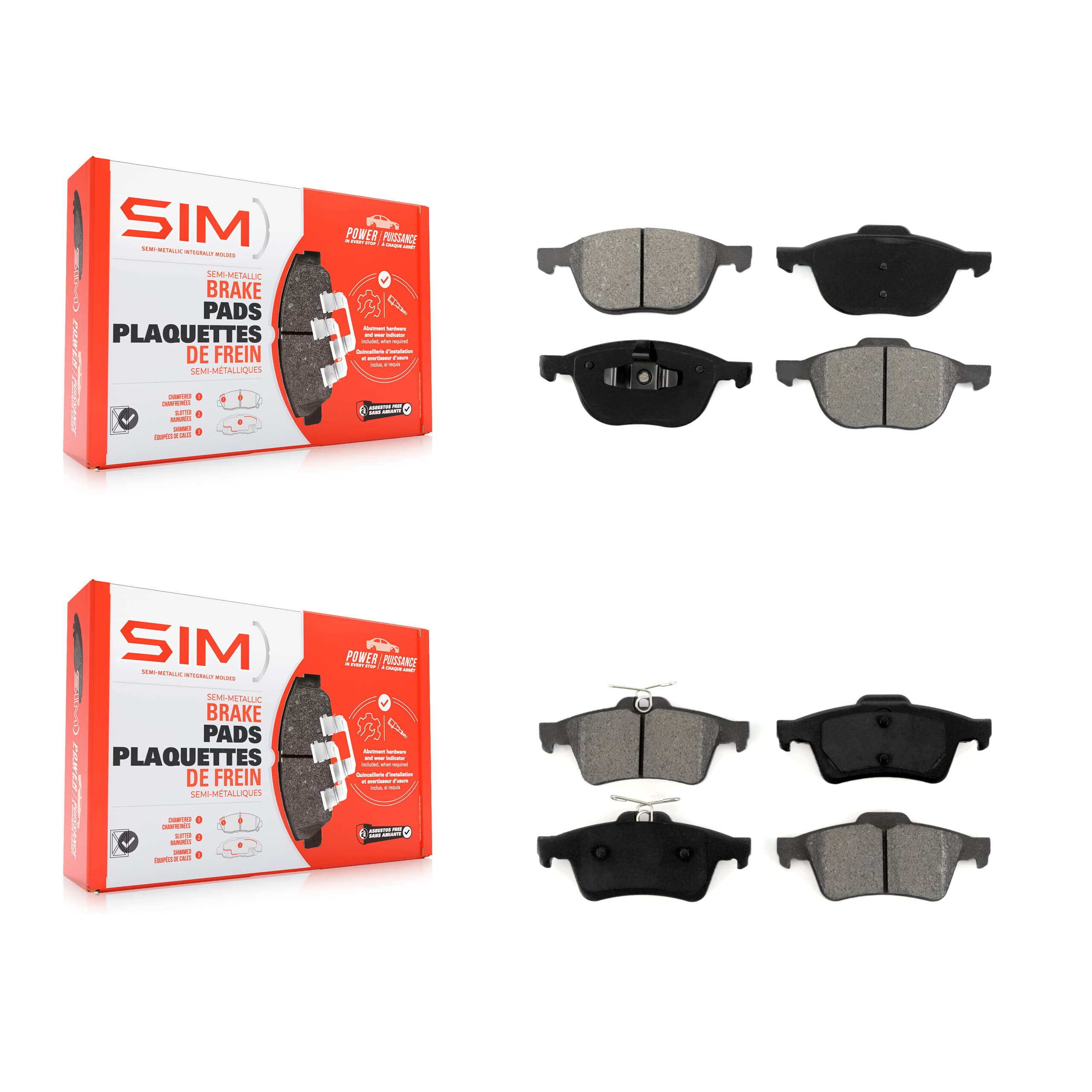 SIM - KSM-100023 - Front and Rear Disc Brake Pad Kits image 1