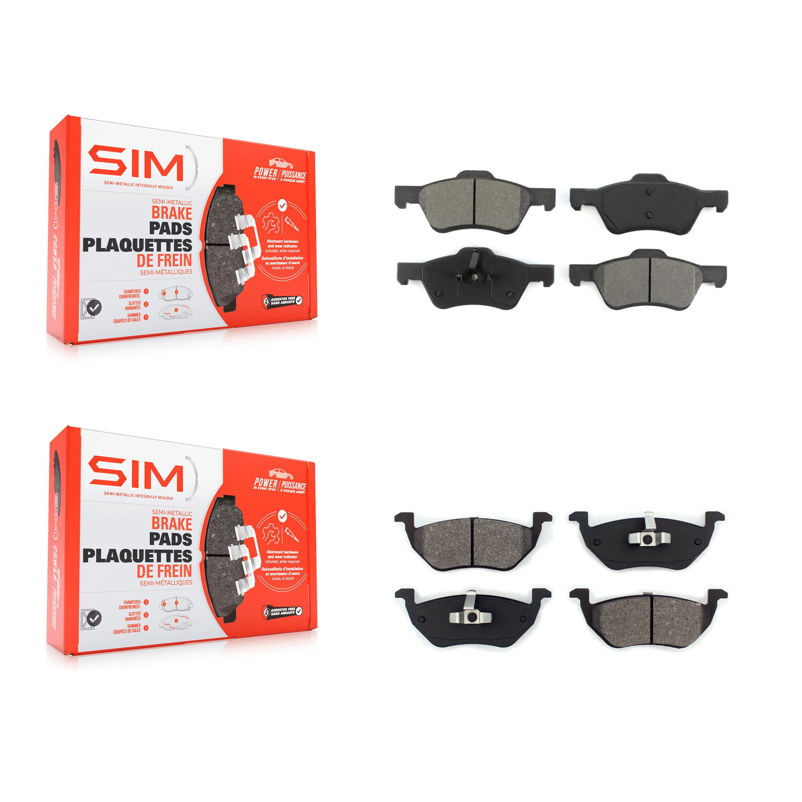 SIM - KSM-100027 - Front and Rear Disc Brake Pad Kits image 1