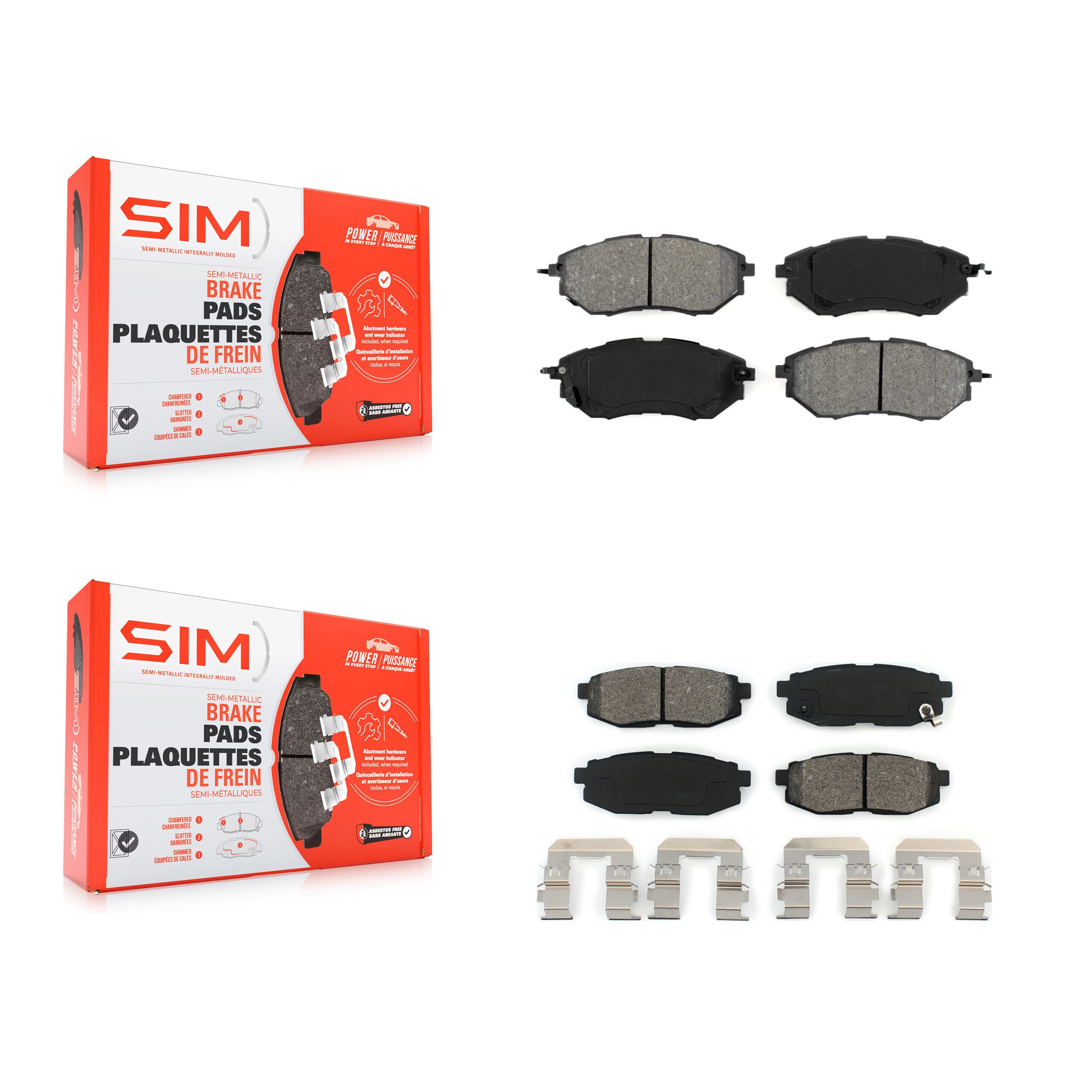 SIM - KSM-100044 - Front and Rear Disc Brake Pad Kits image 1