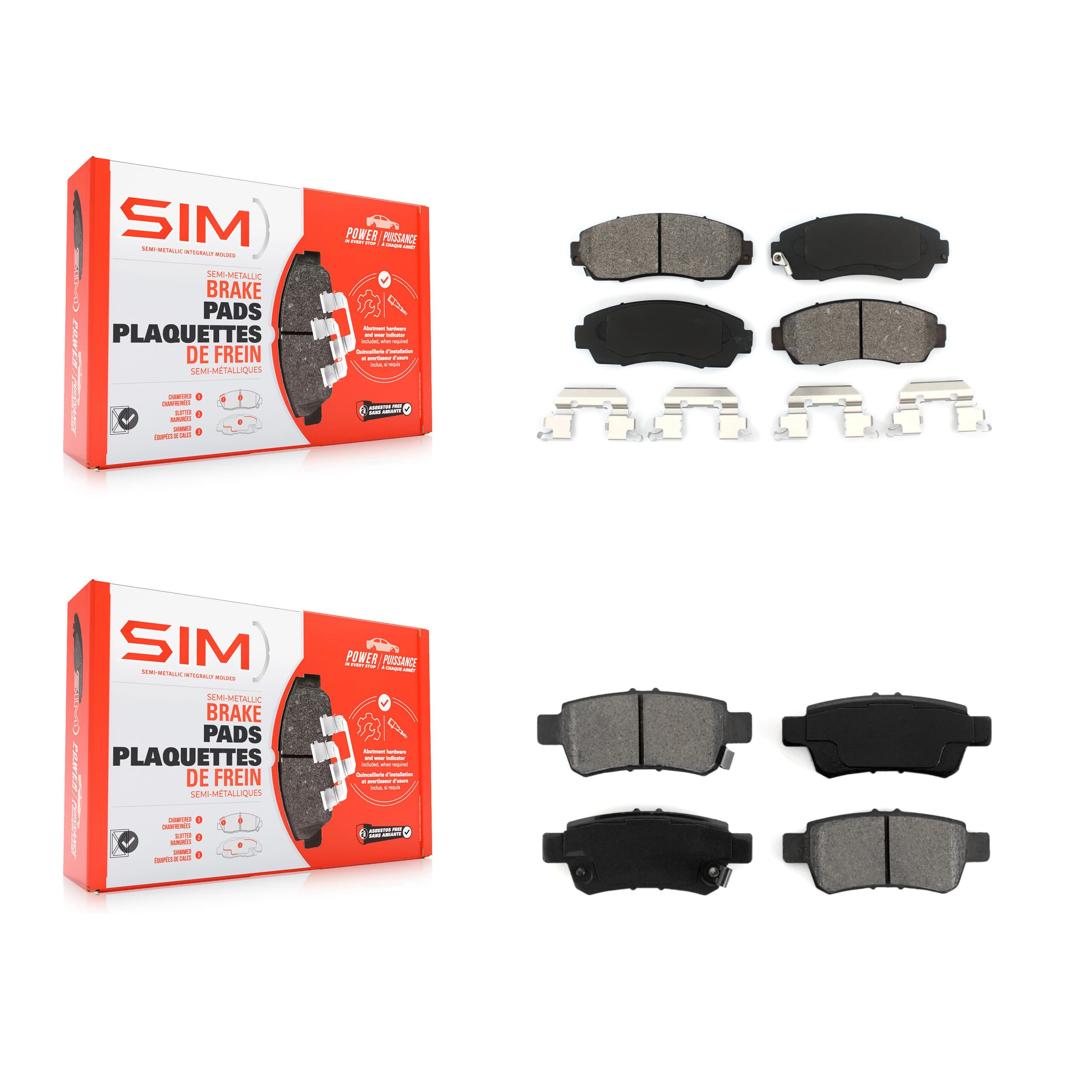 SIM - KSM-100050 - Front and Rear Disc Brake Pad Kits image 1