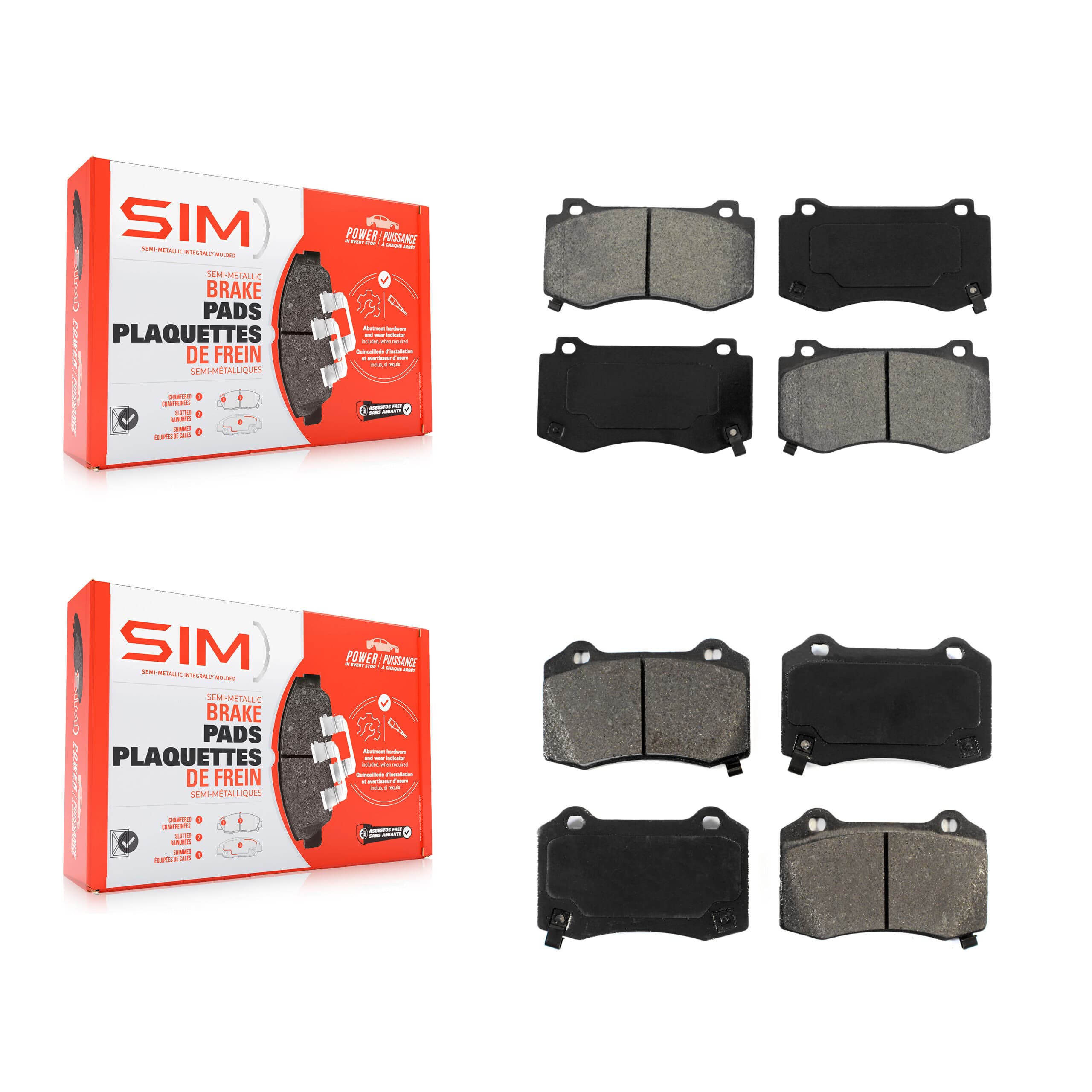 SIM - KSM-100063 - Front and Rear Disc Brake Pad Kits image 1