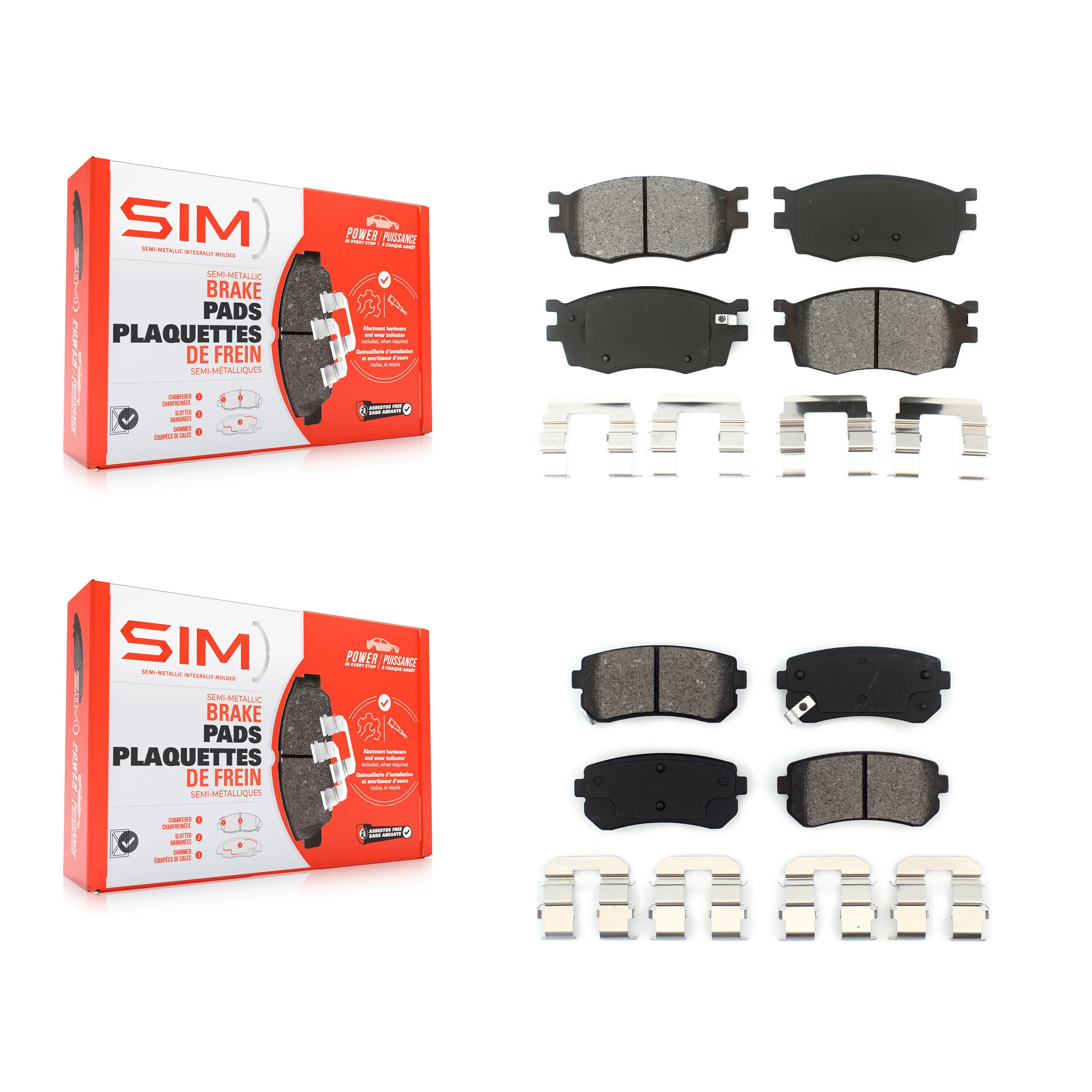 SIM - KSM-100065 - Front and Rear Disc Brake Pad Kits image 1