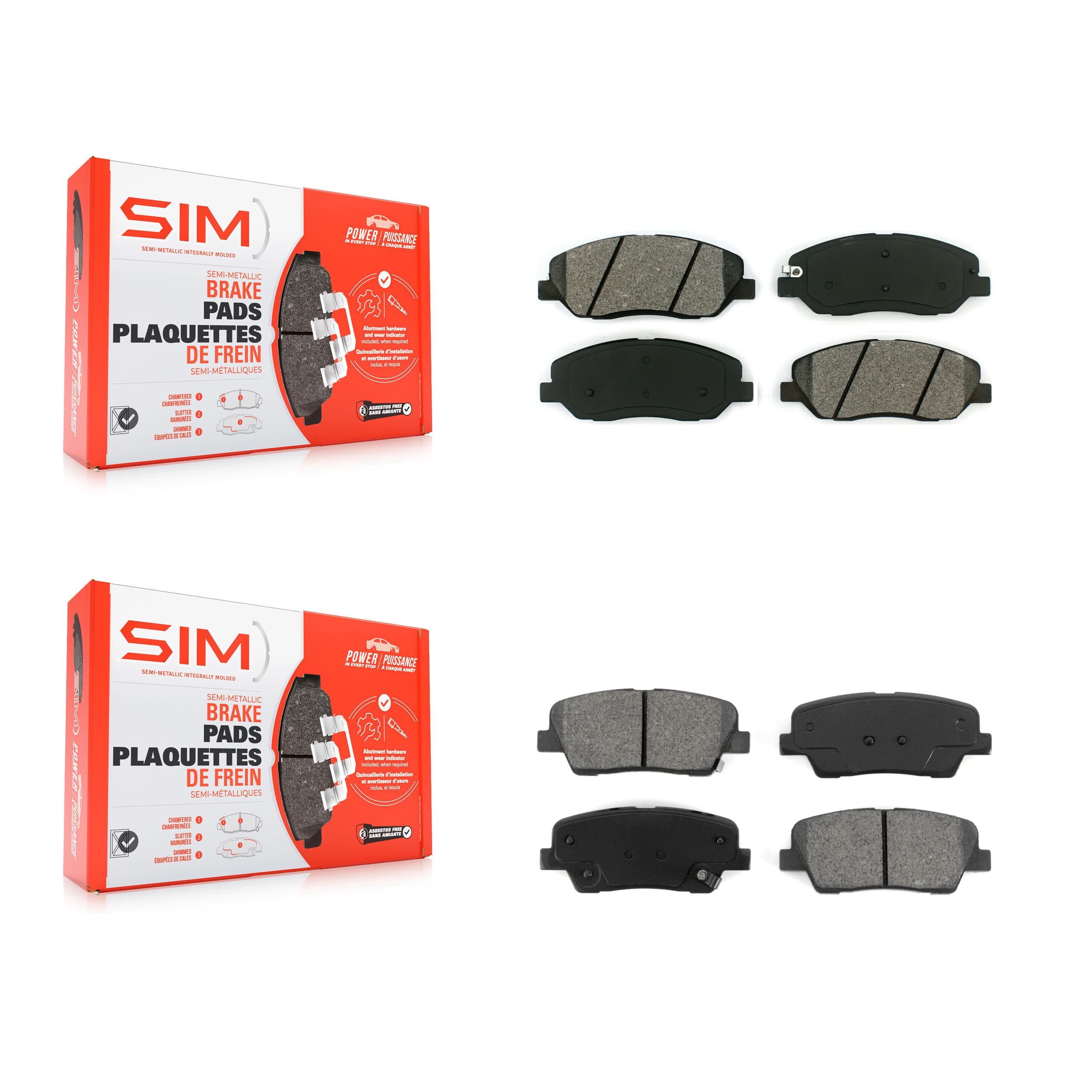 SIM - KSM-100080 - Front and Rear Disc Brake Pad Kits image 1