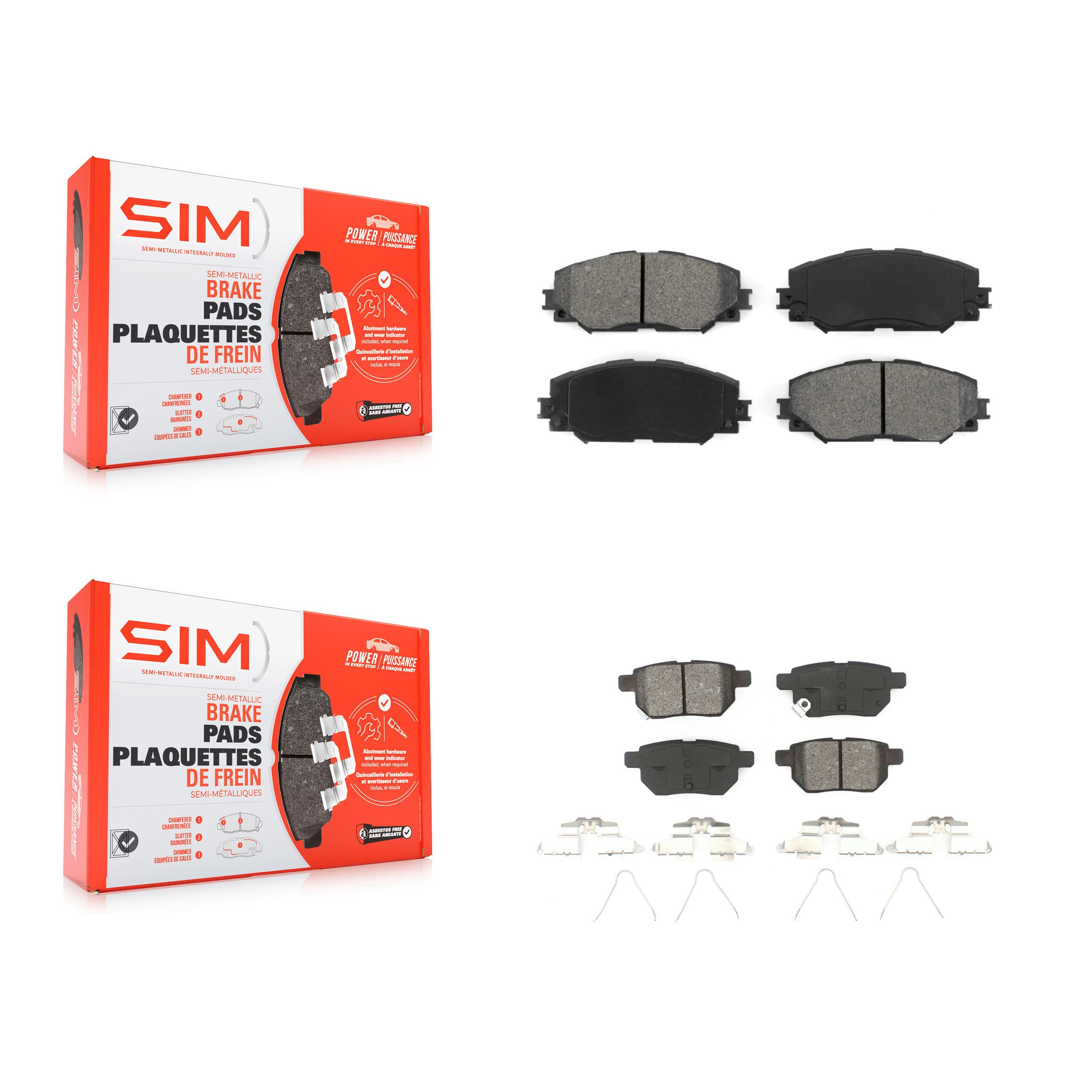 SIM - KSM-100090 - Front and Rear Disc Brake Pad Kits image 1