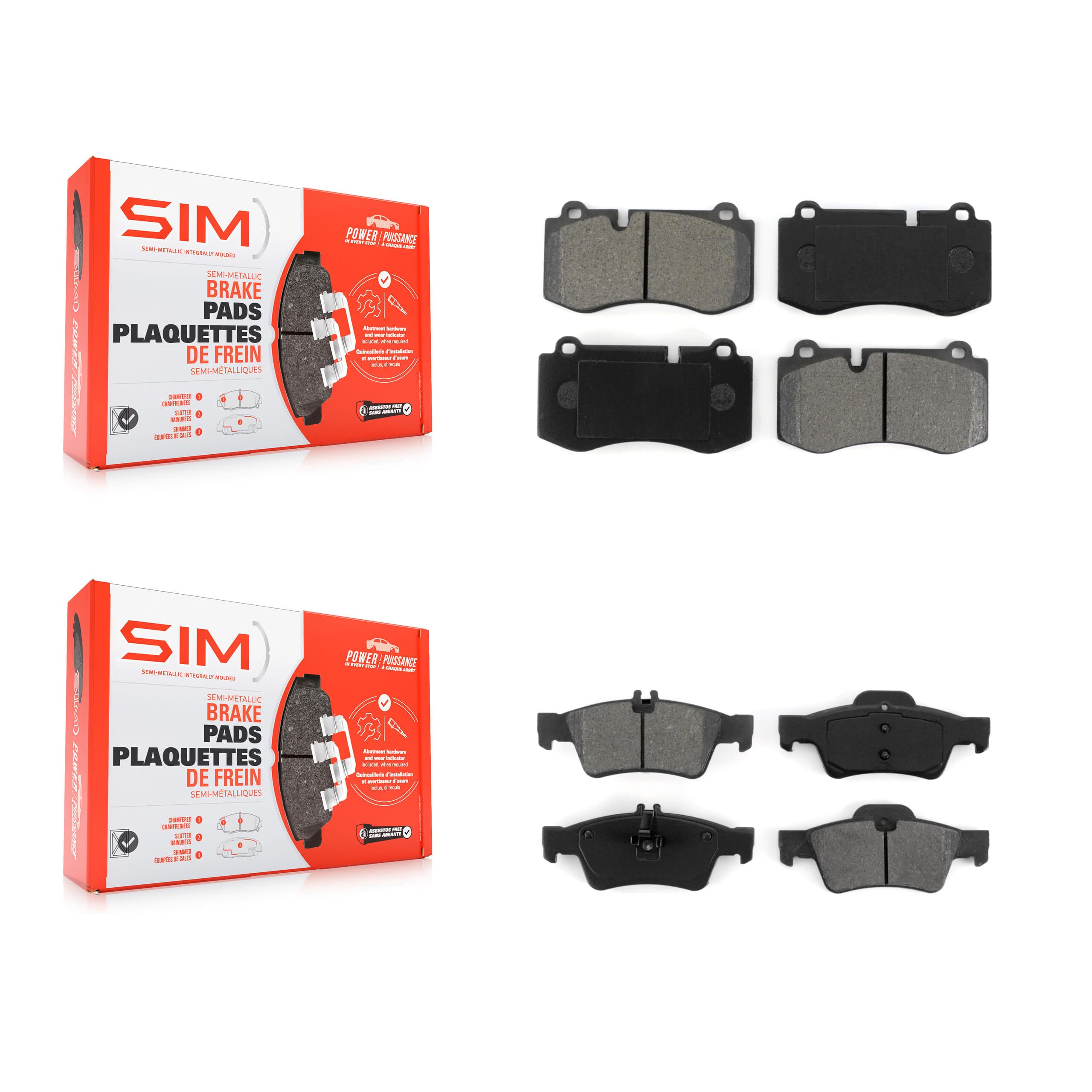 SIM - KSM-100093 - Front and Rear Disc Brake Pad Kits image 1