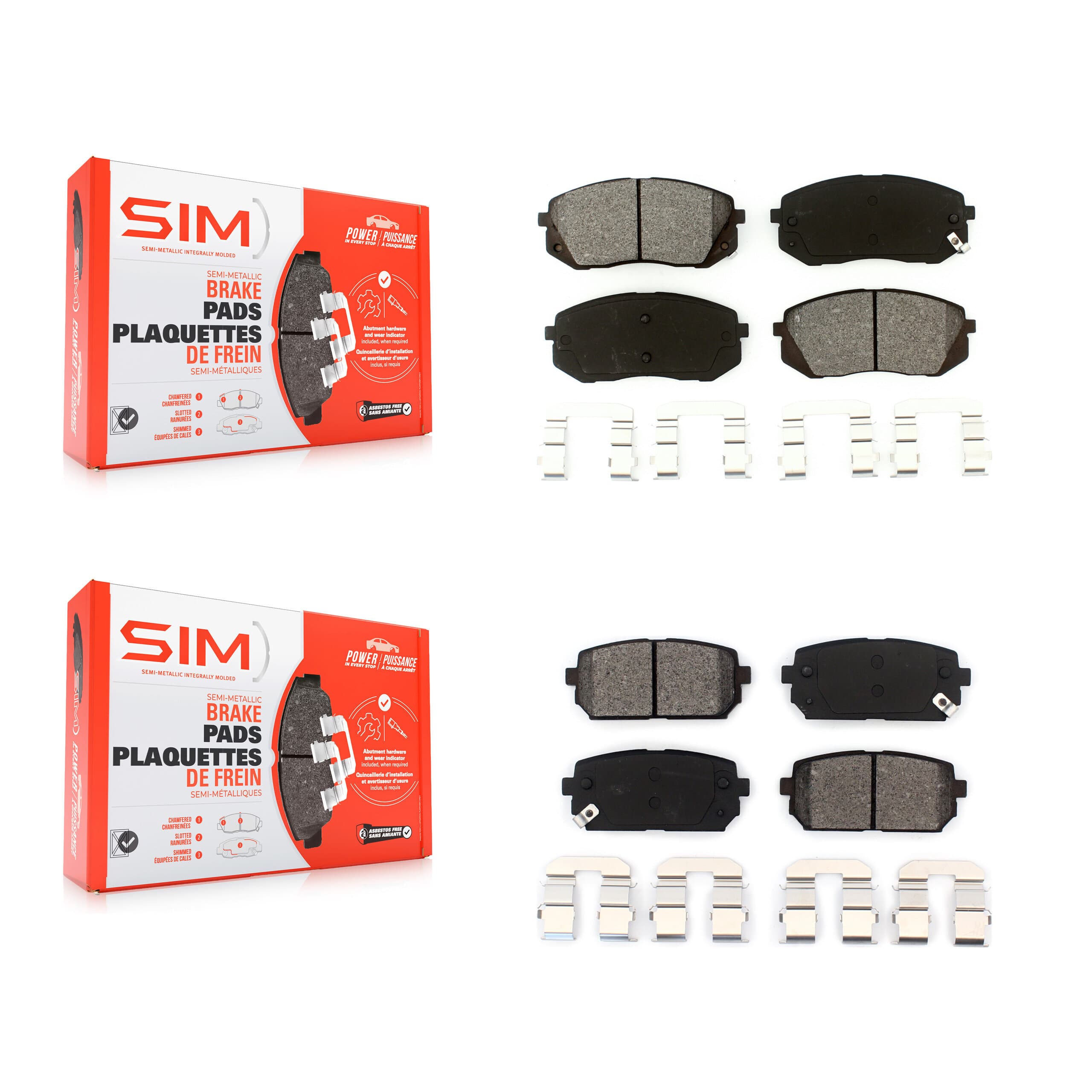 SIM - KSM-100106 - Front and Rear Disc Brake Pad Kits image 1