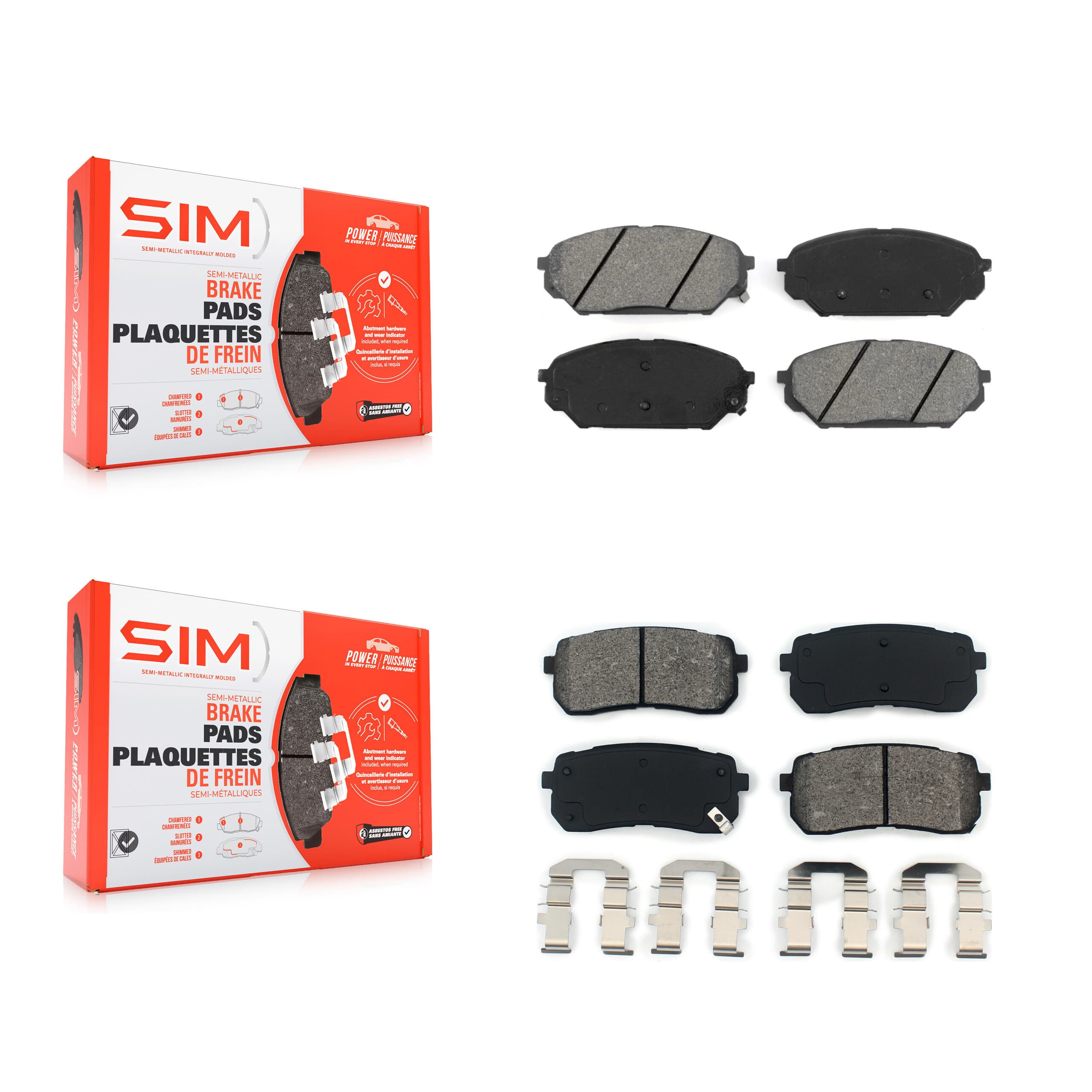SIM - KSM-100108 - Front and Rear Disc Brake Pad Kits image 1