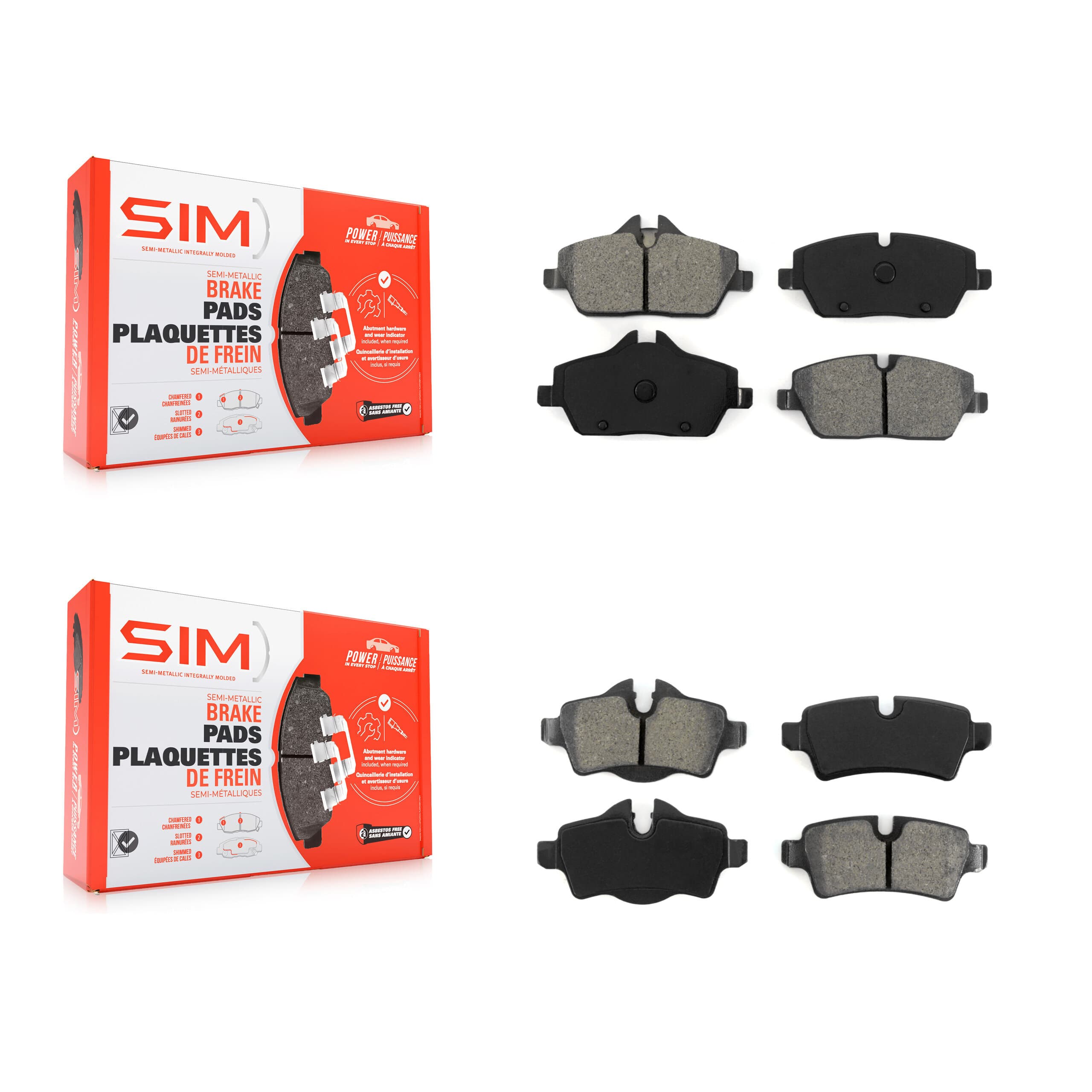 SIM - KSM-100115 - Front and Rear Disc Brake Pad Kits image 1