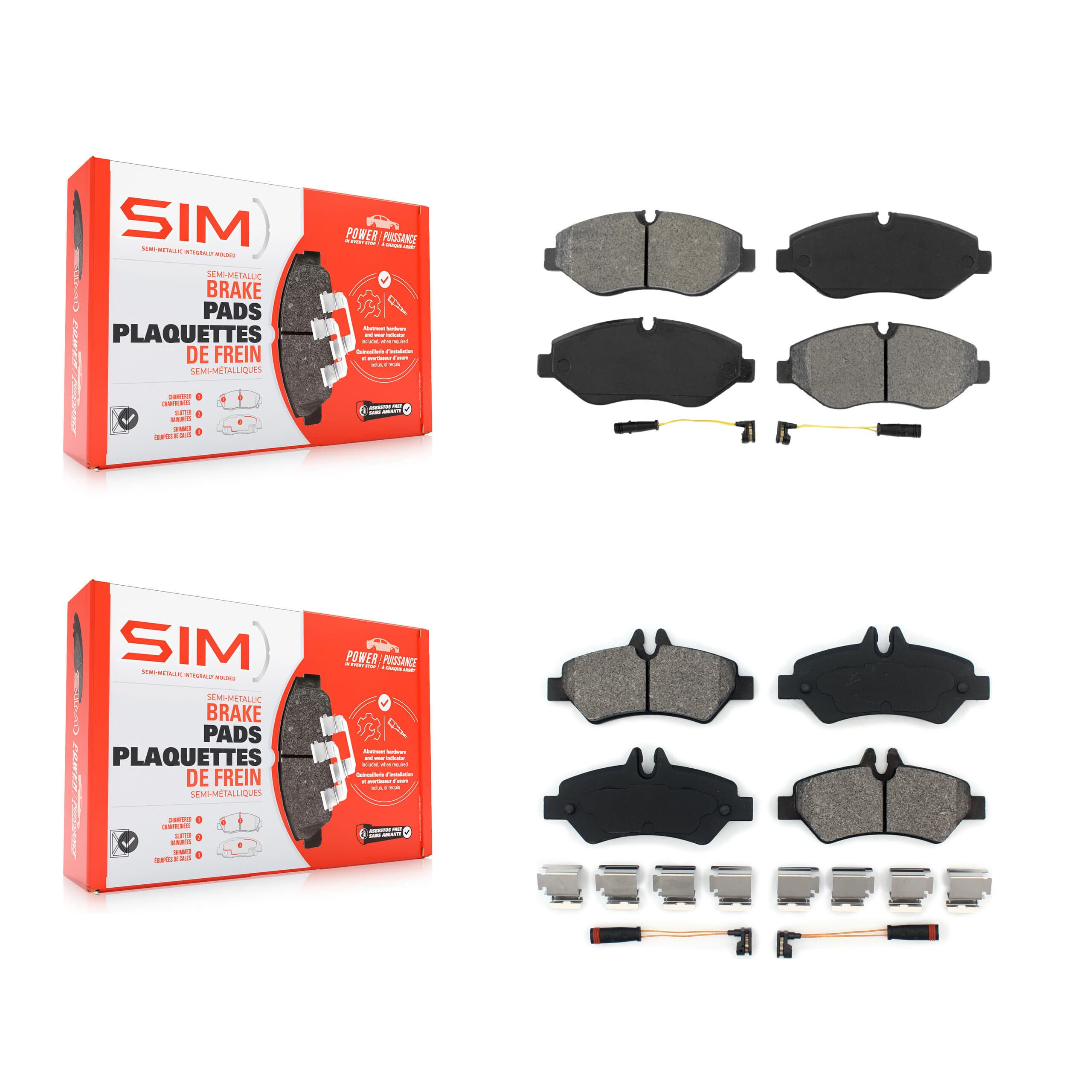 SIM - KSM-100116 - Front and Rear Disc Brake Pad Kits image 1