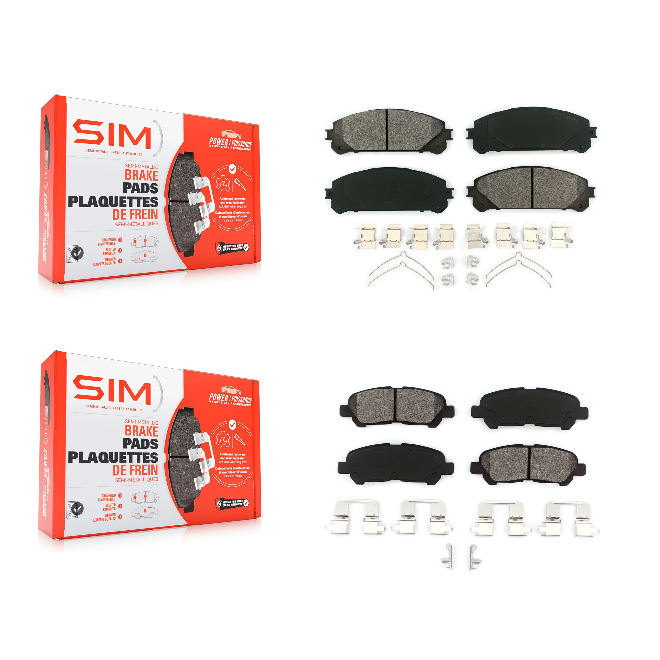 SIM - KSM-100118 - Front and Rear Disc Brake Pad Kits image 1