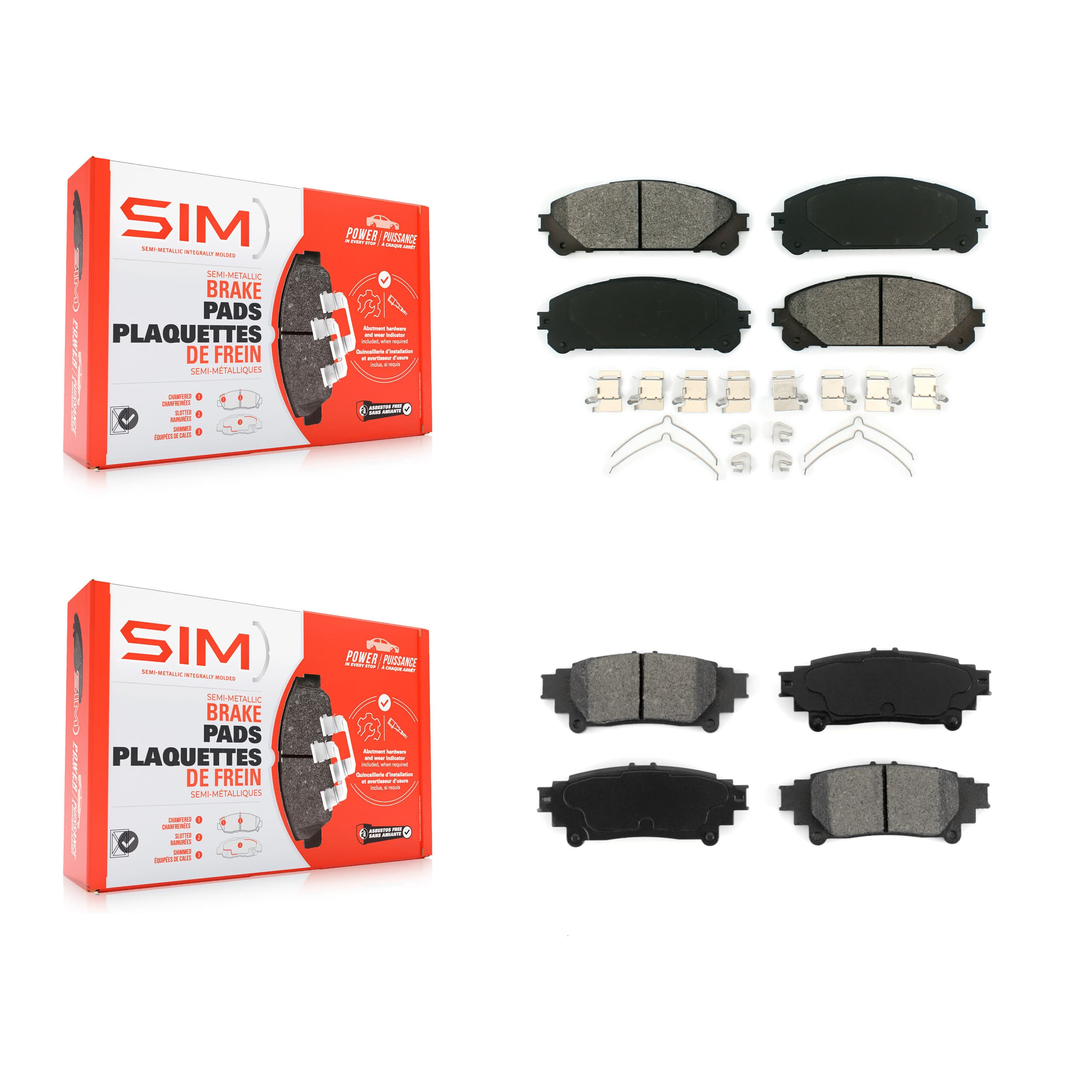SIM - KSM-100119 - Front and Rear Disc Brake Pad Kits image 1