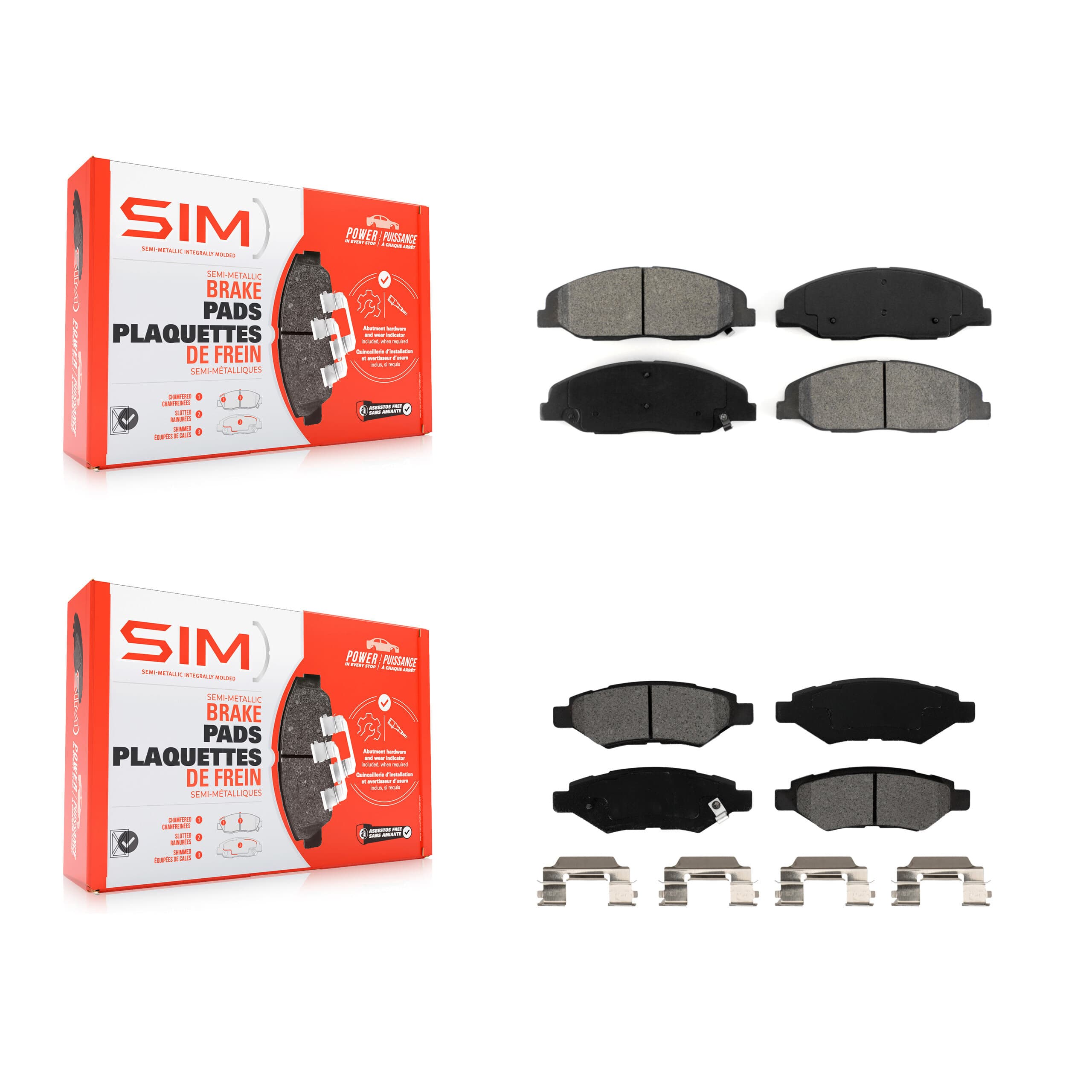 SIM - KSM-100125 - Front and Rear Disc Brake Pad Kits image 1