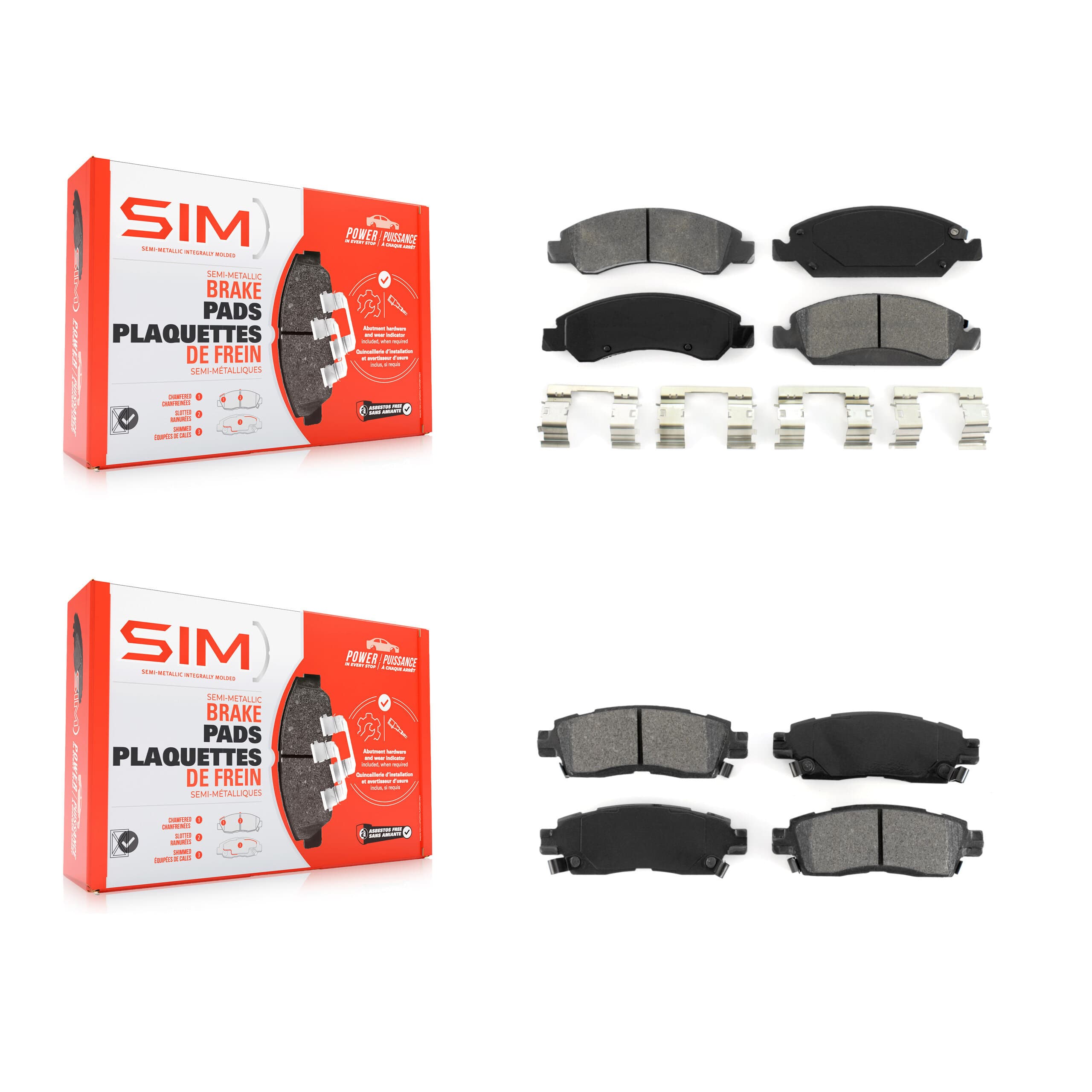 SIM - KSM-100137 - Front and Rear Disc Brake Pad Kits image 1
