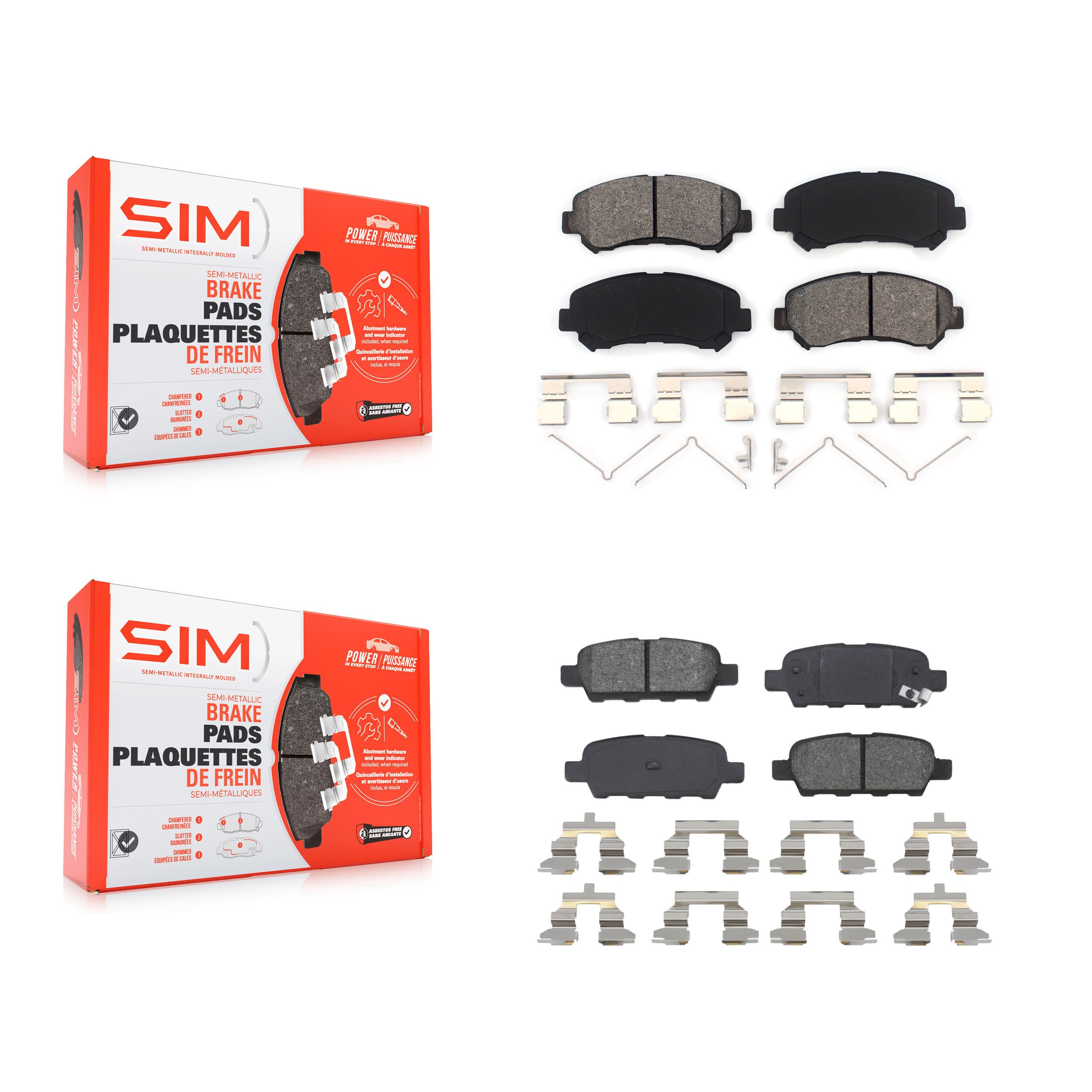 SIM - KSM-100141 - Front and Rear Disc Brake Pad Kits image 1