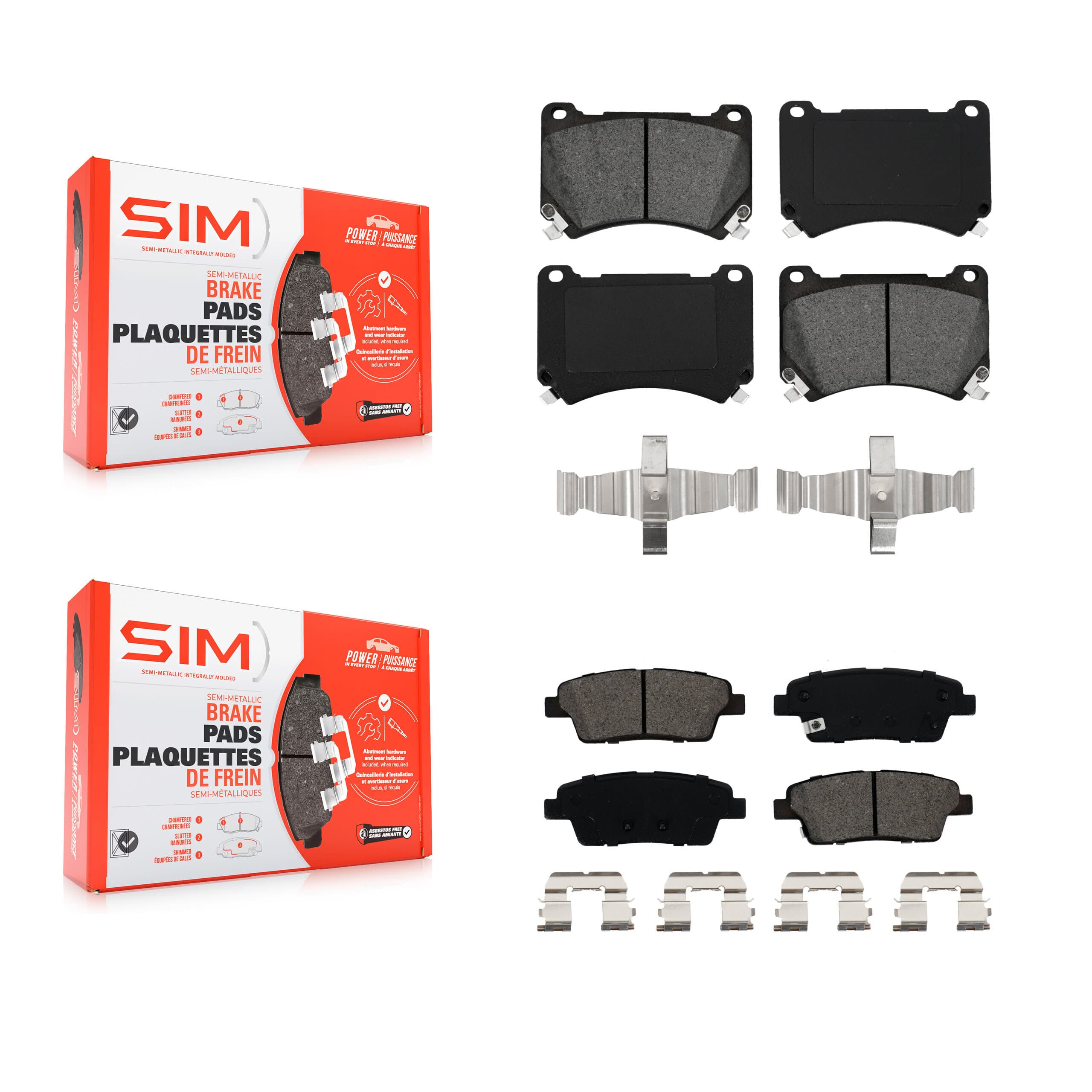 SIM - KSM-100149 - Front and Rear Disc Brake Pad Kits image 1