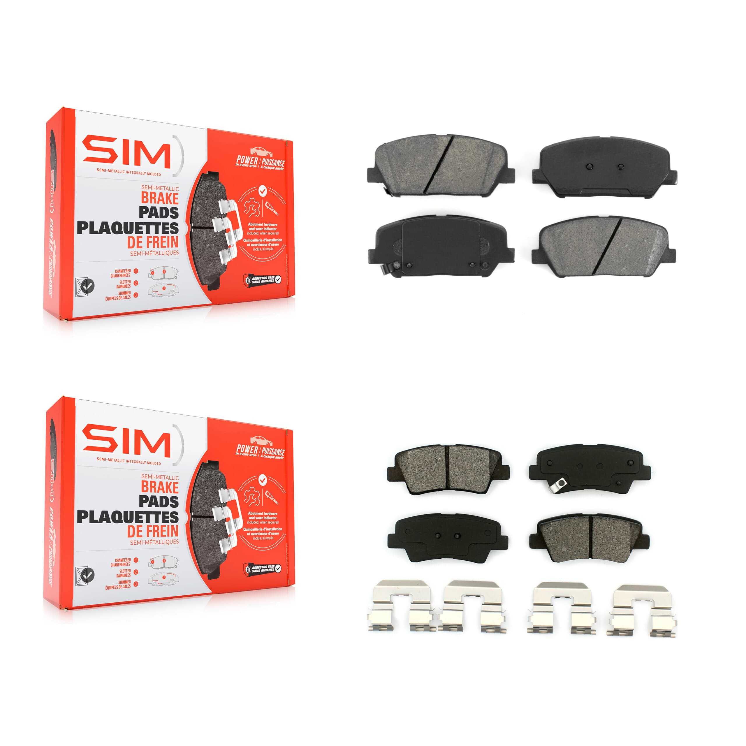 SIM - KSM-100158 - Front and Rear Disc Brake Pad Kits image 1