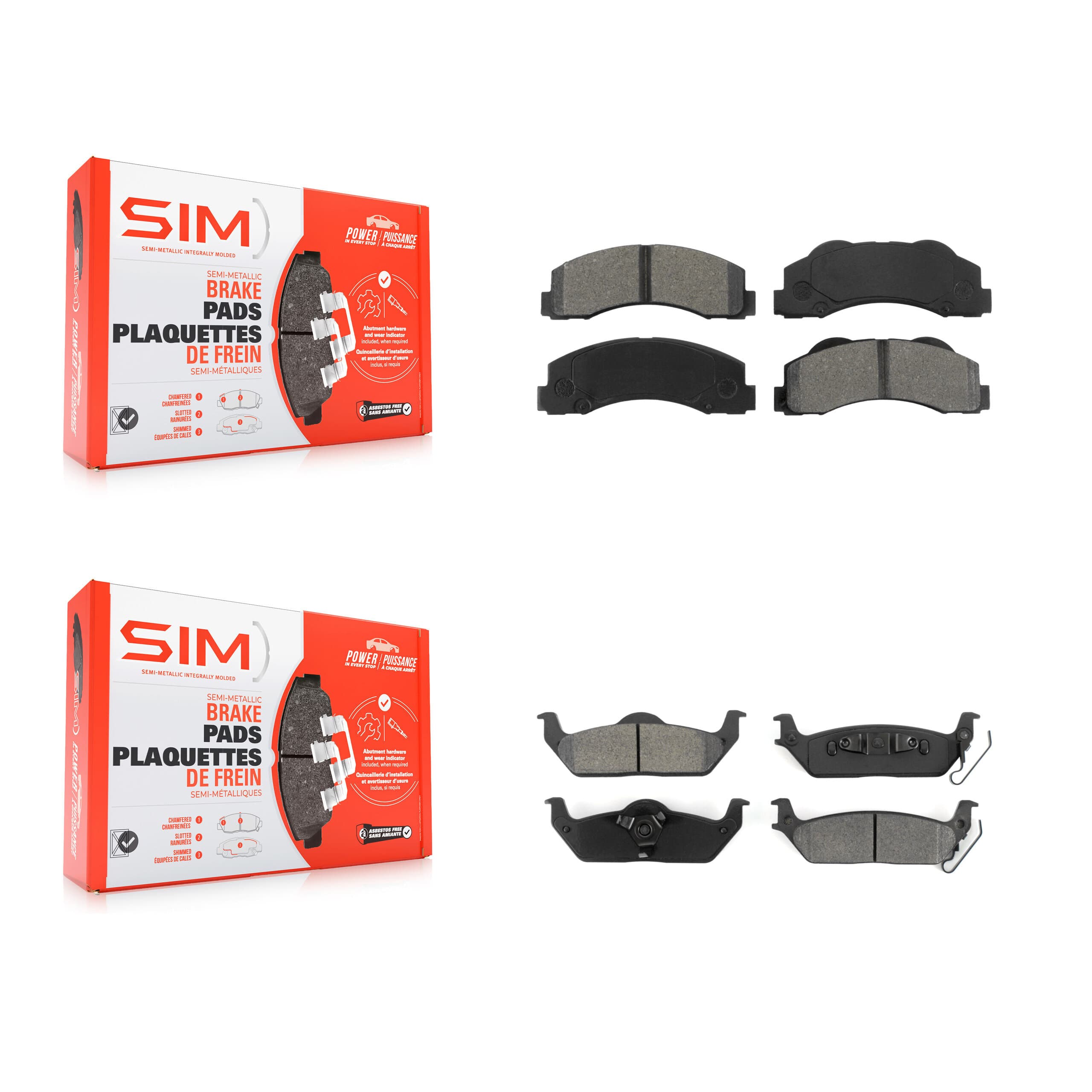 SIM - KSM-100160 - Front and Rear Disc Brake Pad Kits image 1
