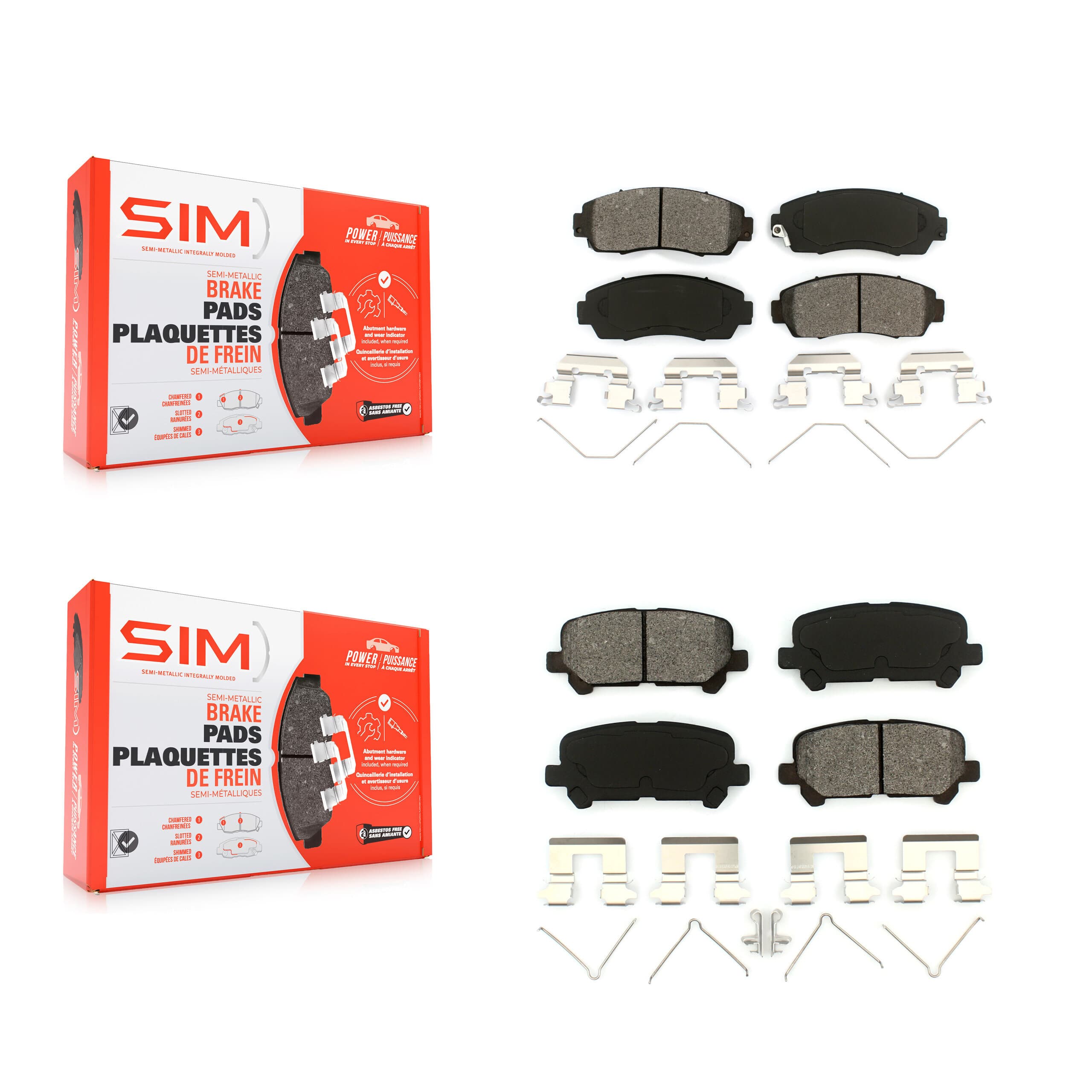 SIM - KSM-100183 - Front and Rear Disc Brake Pad Kits image 1