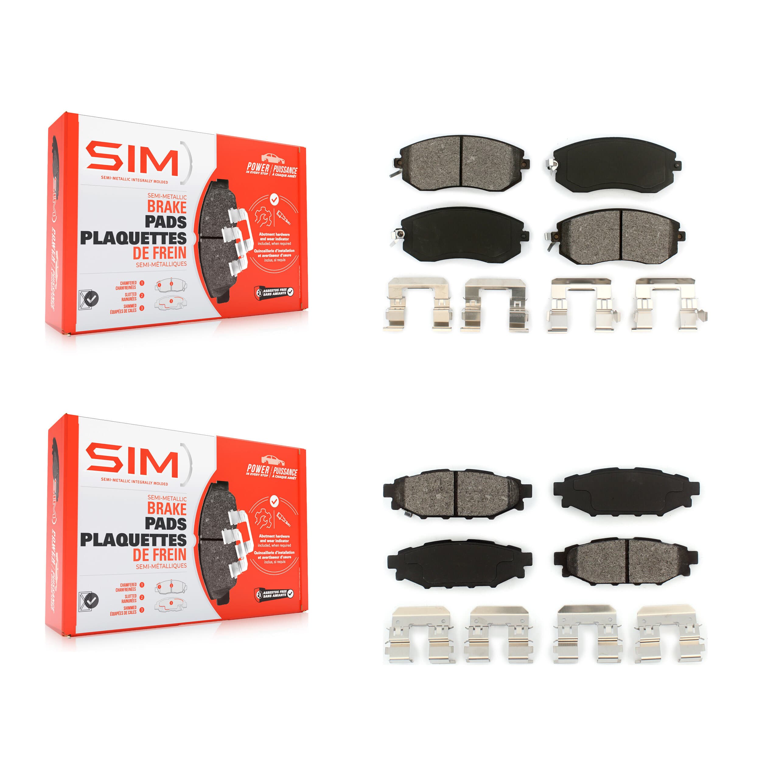 SIM - KSM-100186 - Front and Rear Disc Brake Pad Kits image 1