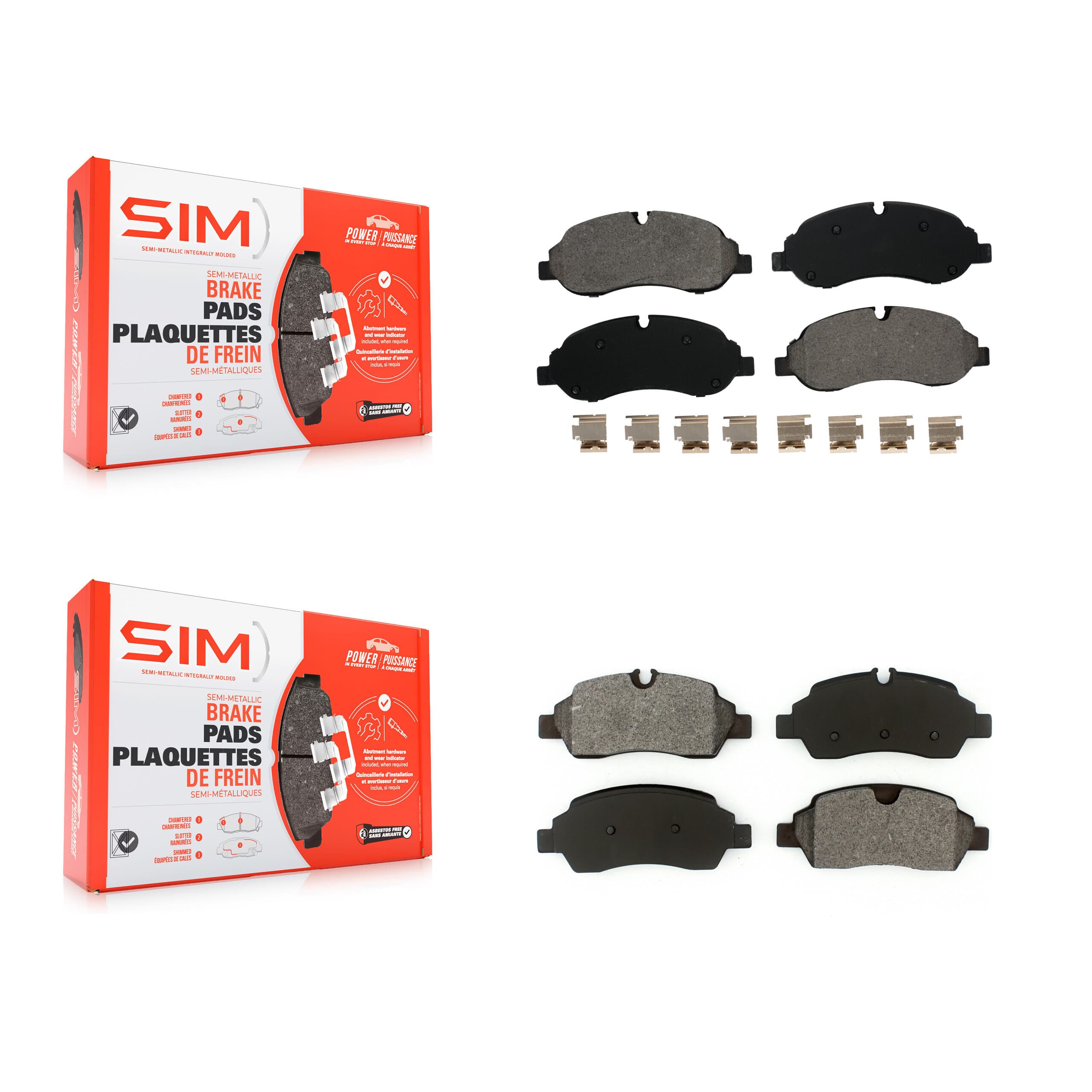 SIM - KSM-100222 - Front and Rear Disc Brake Pad Kits image 1