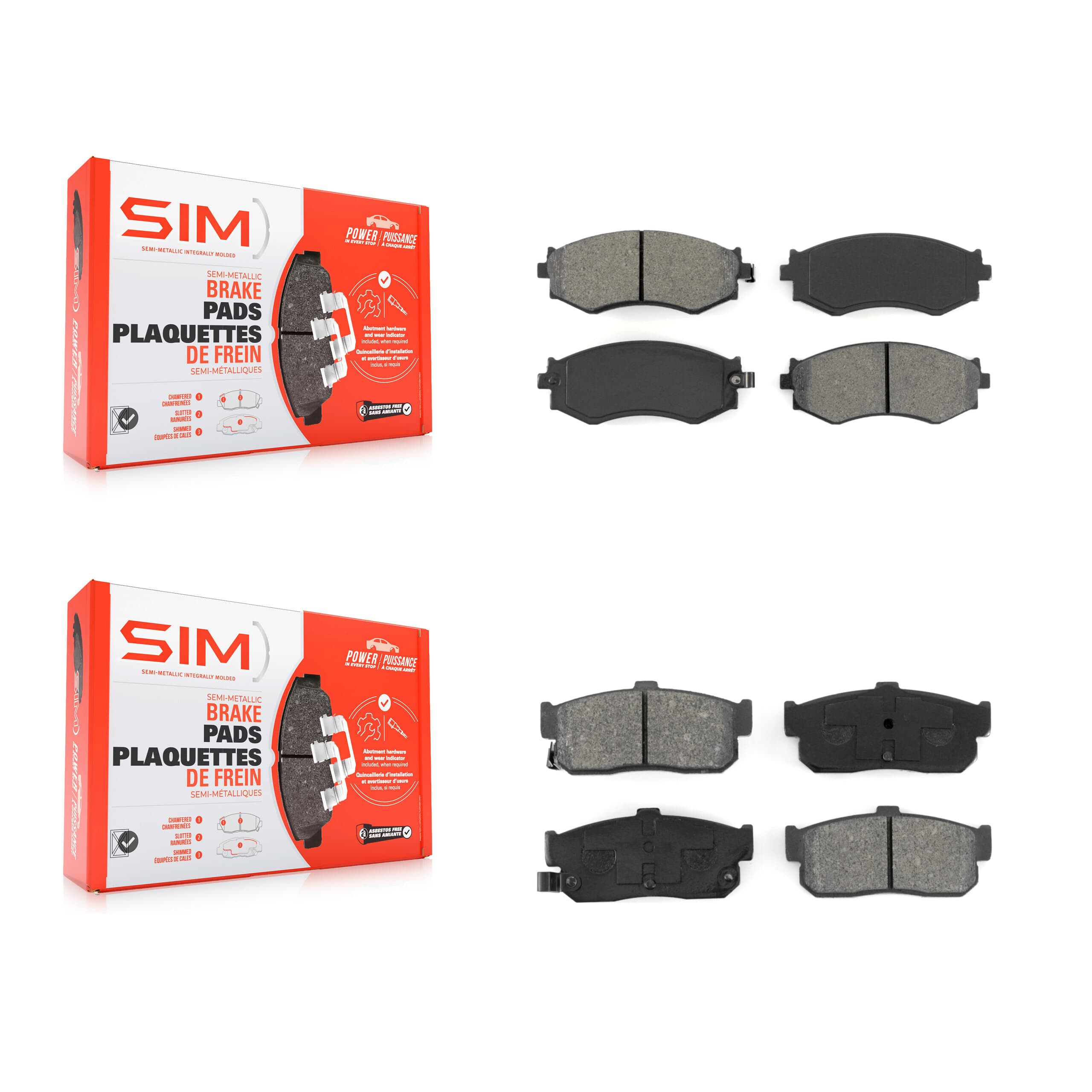 SIM - KSM-100243 - Front and Rear Disc Brake Pad Kits image 1