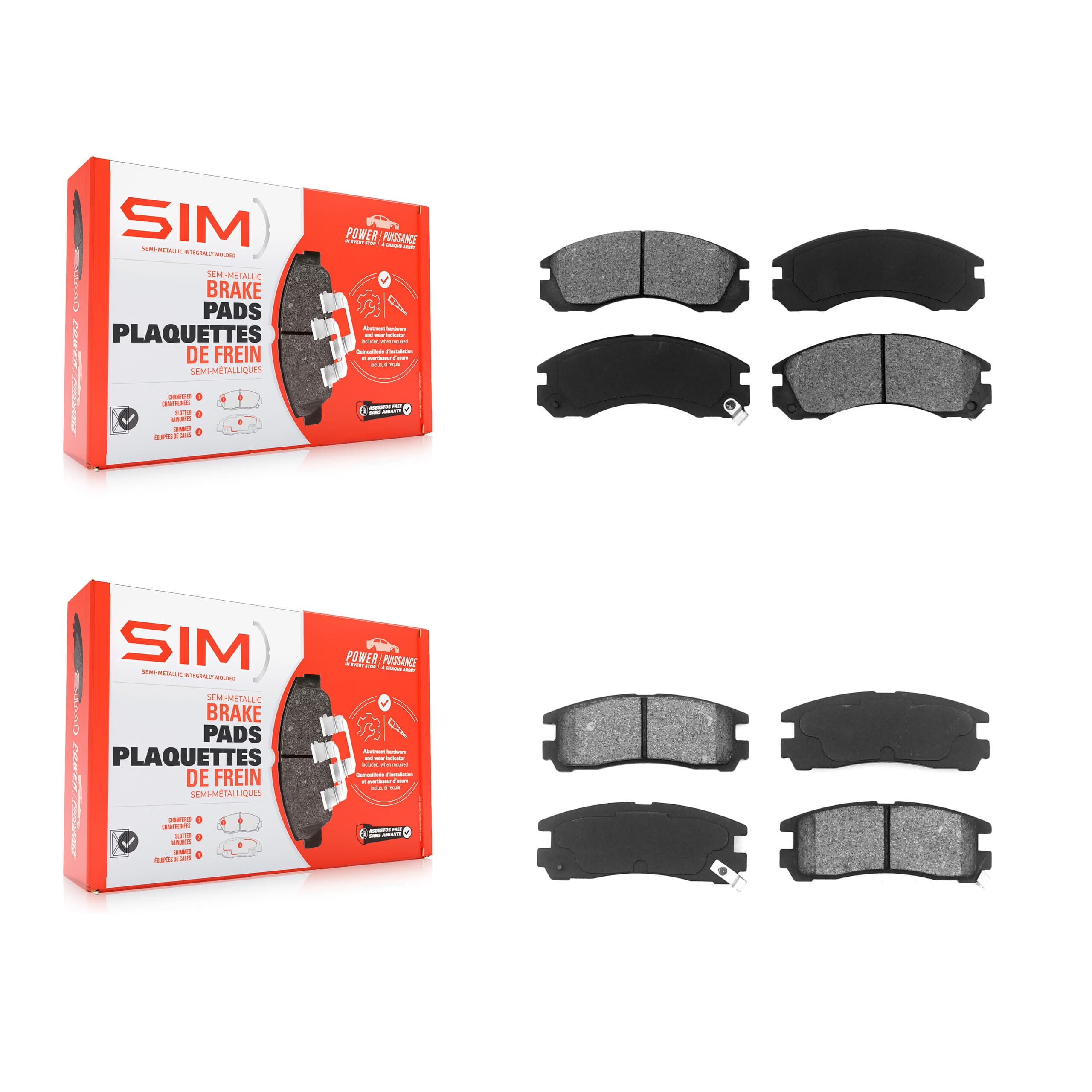 SIM - KSM-100262 - Front and Rear Disc Brake Pad Kits image 1