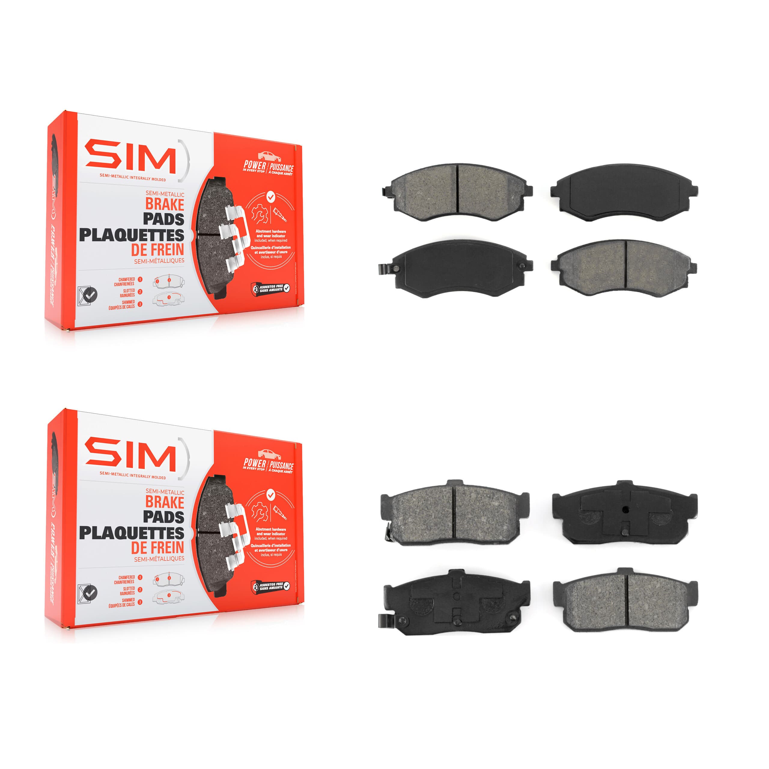 SIM - KSM-100303 - Front and Rear Disc Brake Pad Kits image 1