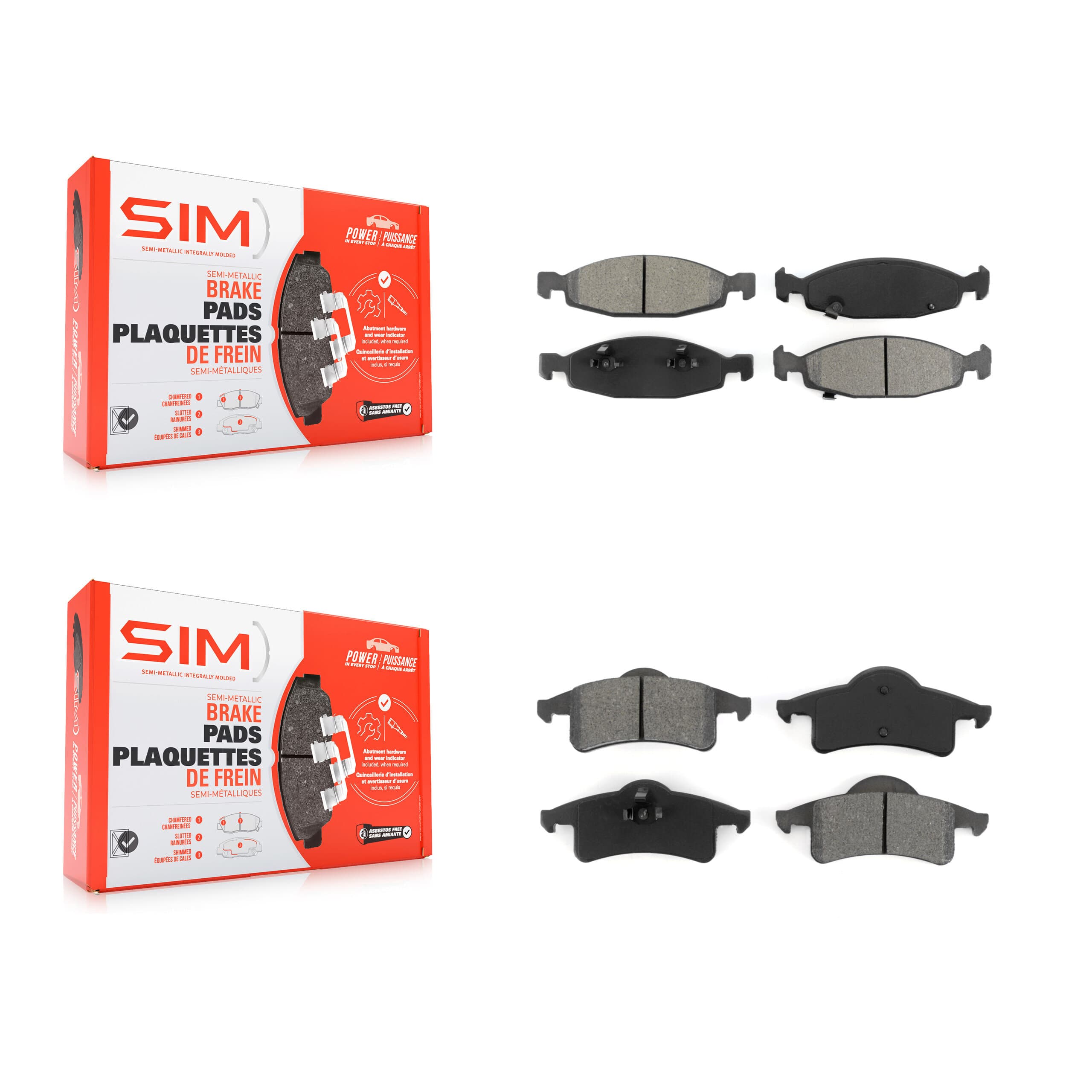 SIM - KSM-100336 - Front and Rear Disc Brake Pad Kits image 1