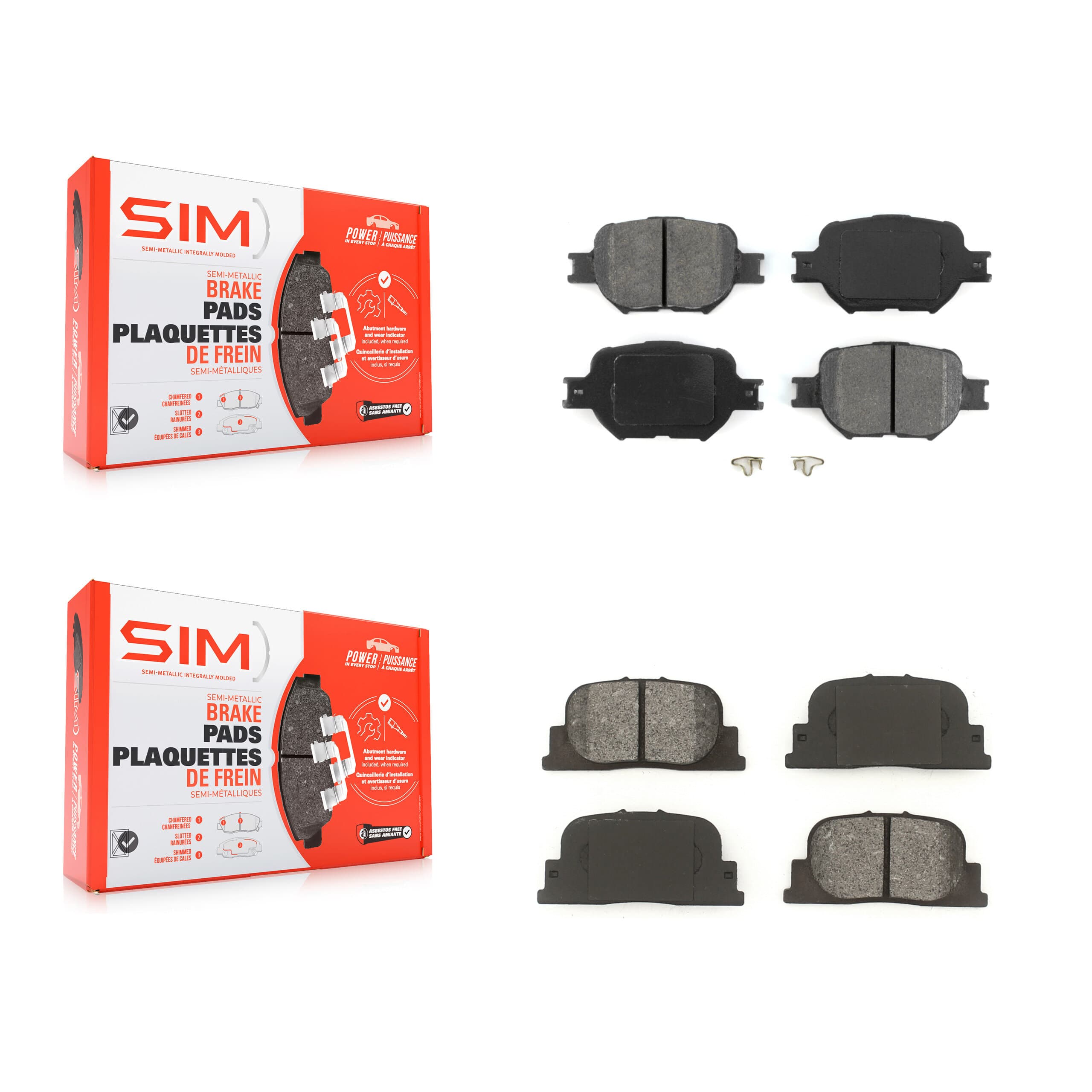 SIM - KSM-100348 - Front and Rear Disc Brake Pad Kits image 1
