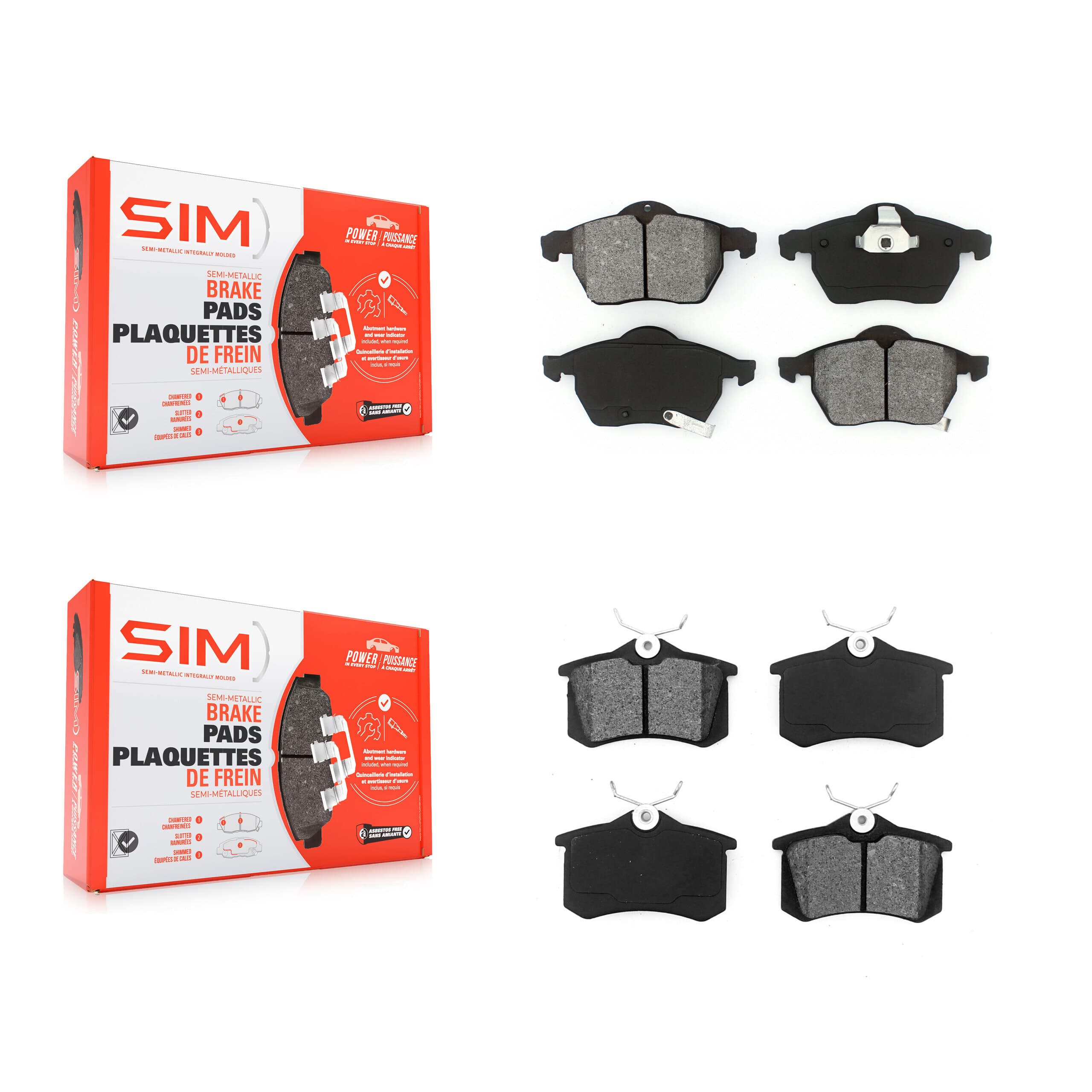 SIM - KSM-100349 - Front and Rear Disc Brake Pad Kits image 1