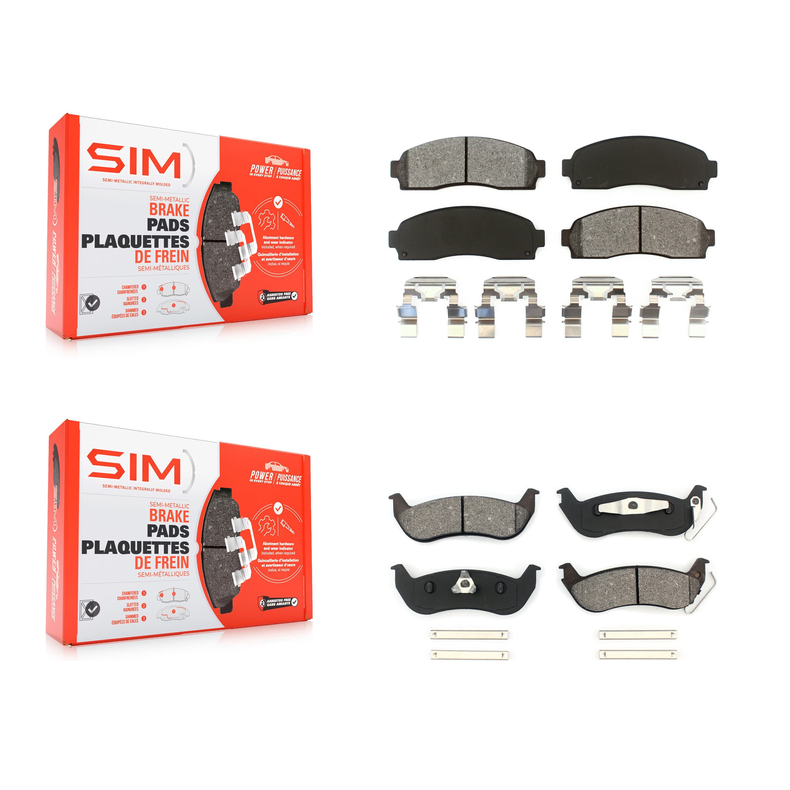 SIM - KSM-100359 - Front and Rear Disc Brake Pad Kits image 1