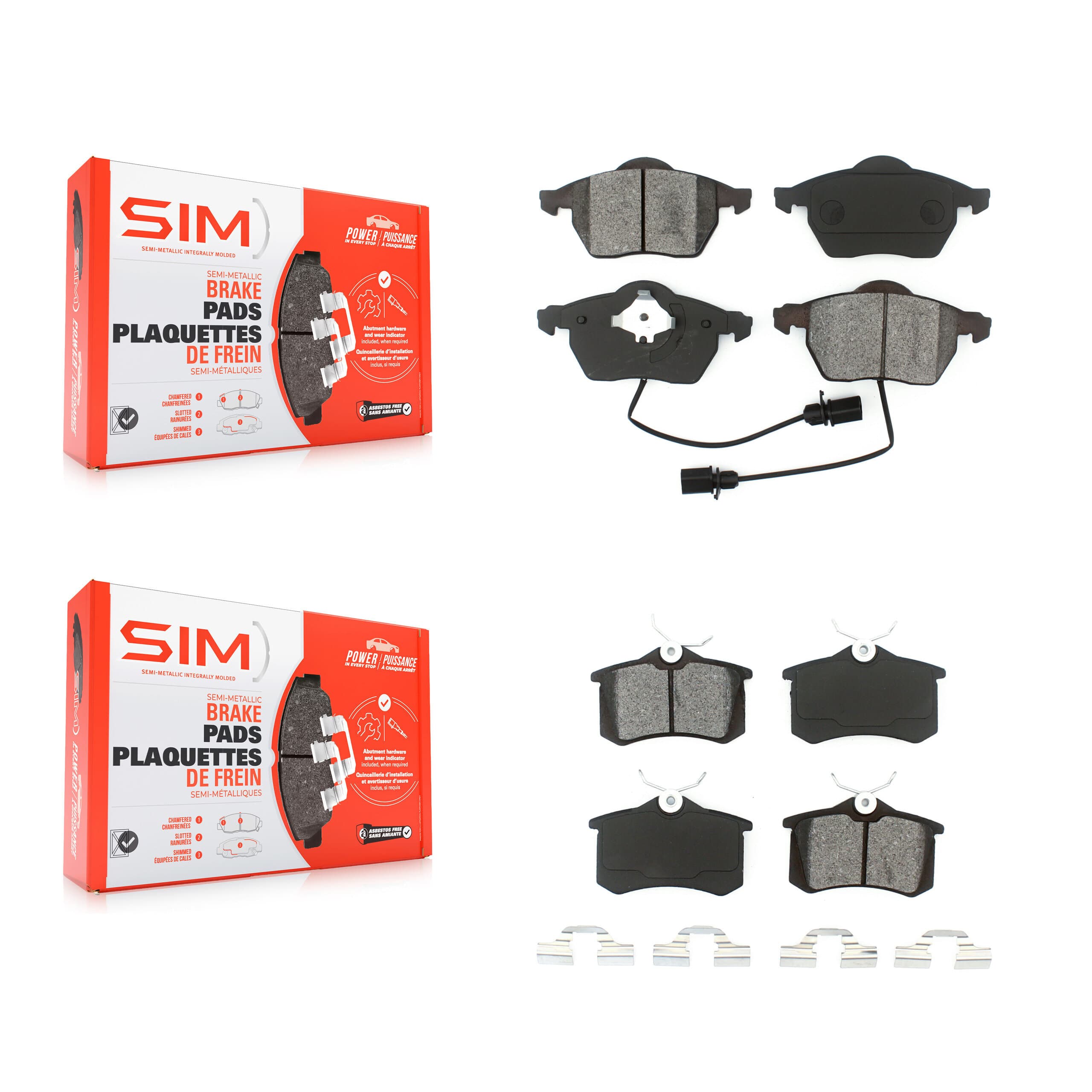 SIM - KSM-100364 - Front and Rear Disc Brake Pad Kits image 1