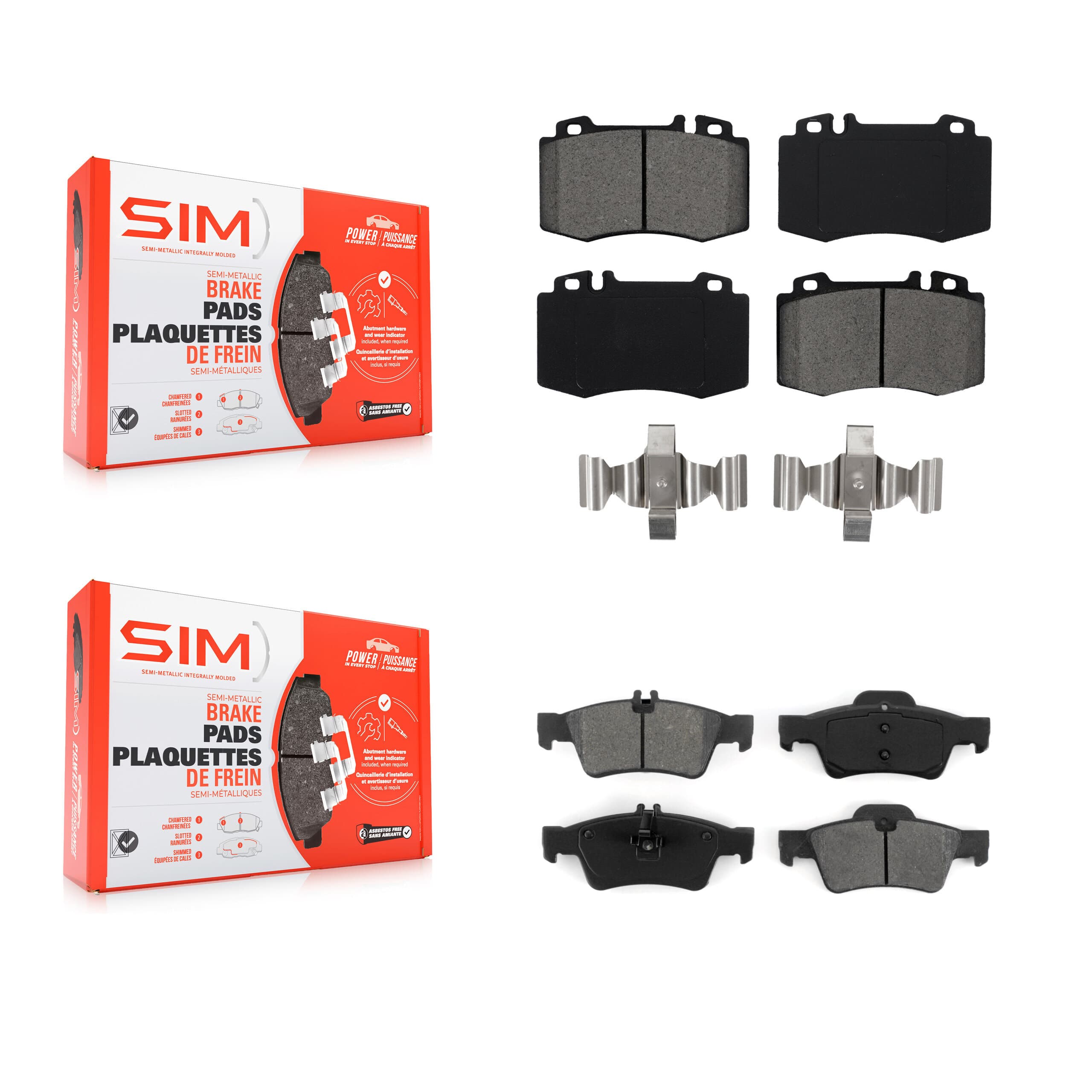 SIM - KSM-100369 - Front and Rear Disc Brake Pad Kits image 1