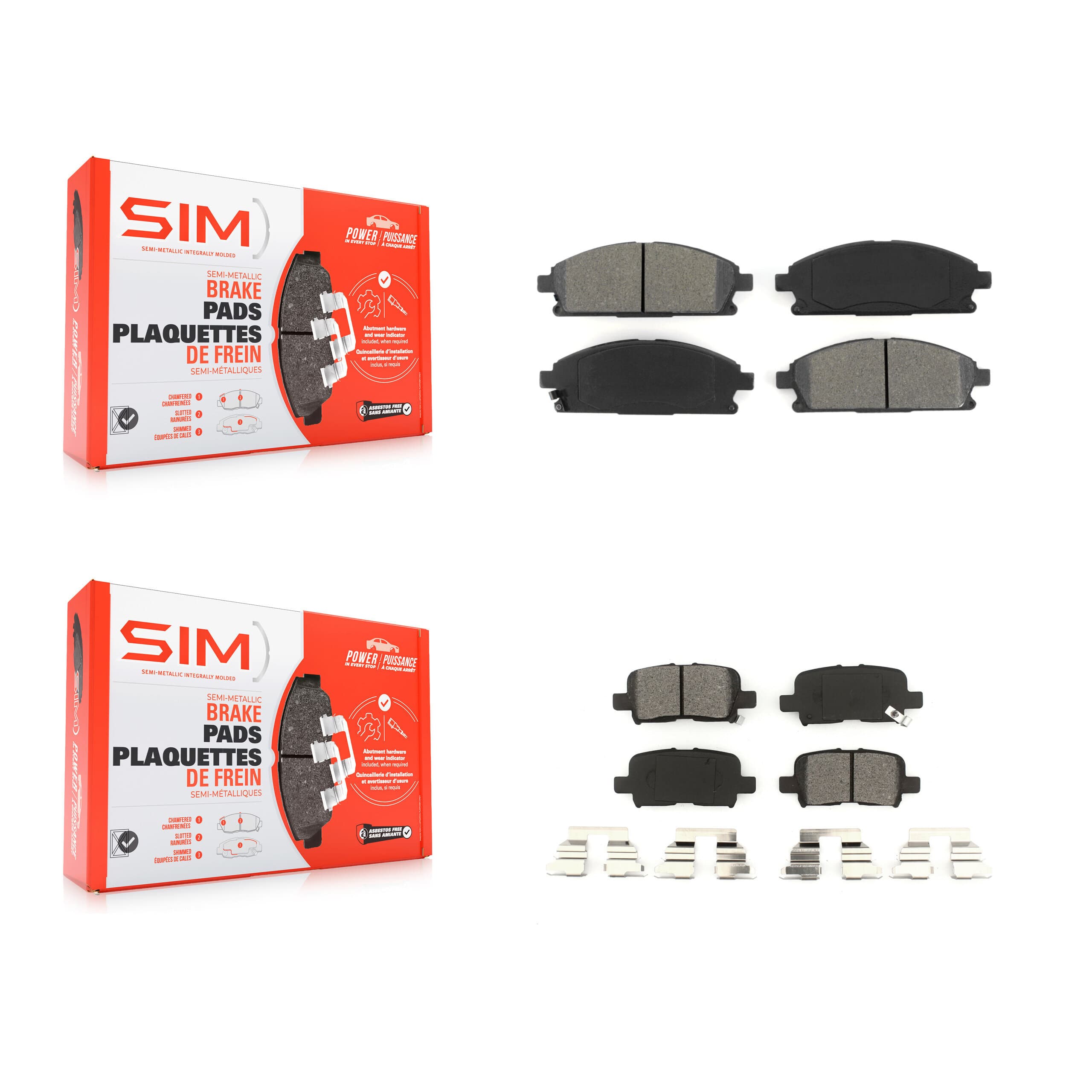 SIM - KSM-100374 - Front and Rear Disc Brake Pad Kits image 1