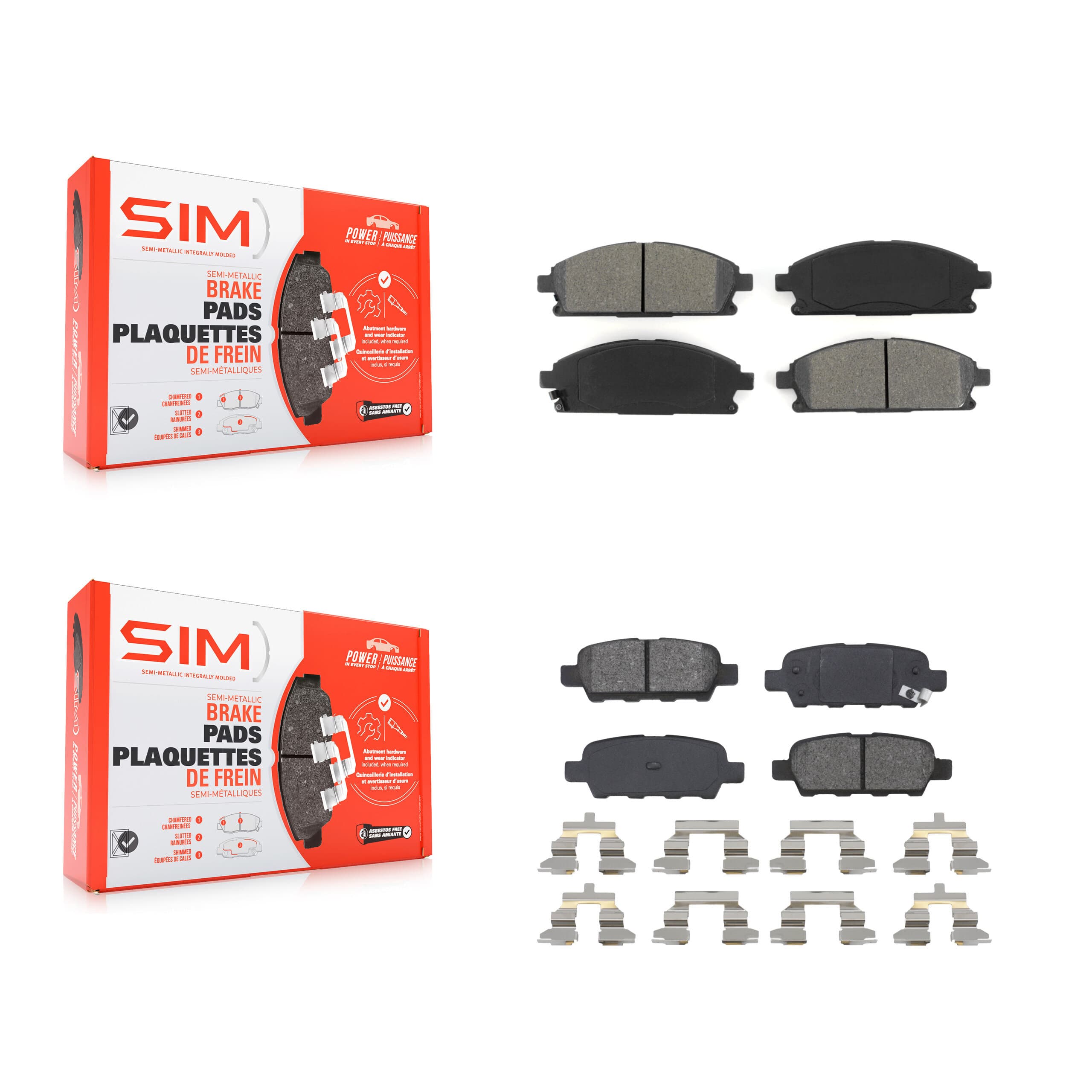 SIM - KSM-100375 - Front and Rear Disc Brake Pad Kits image 1