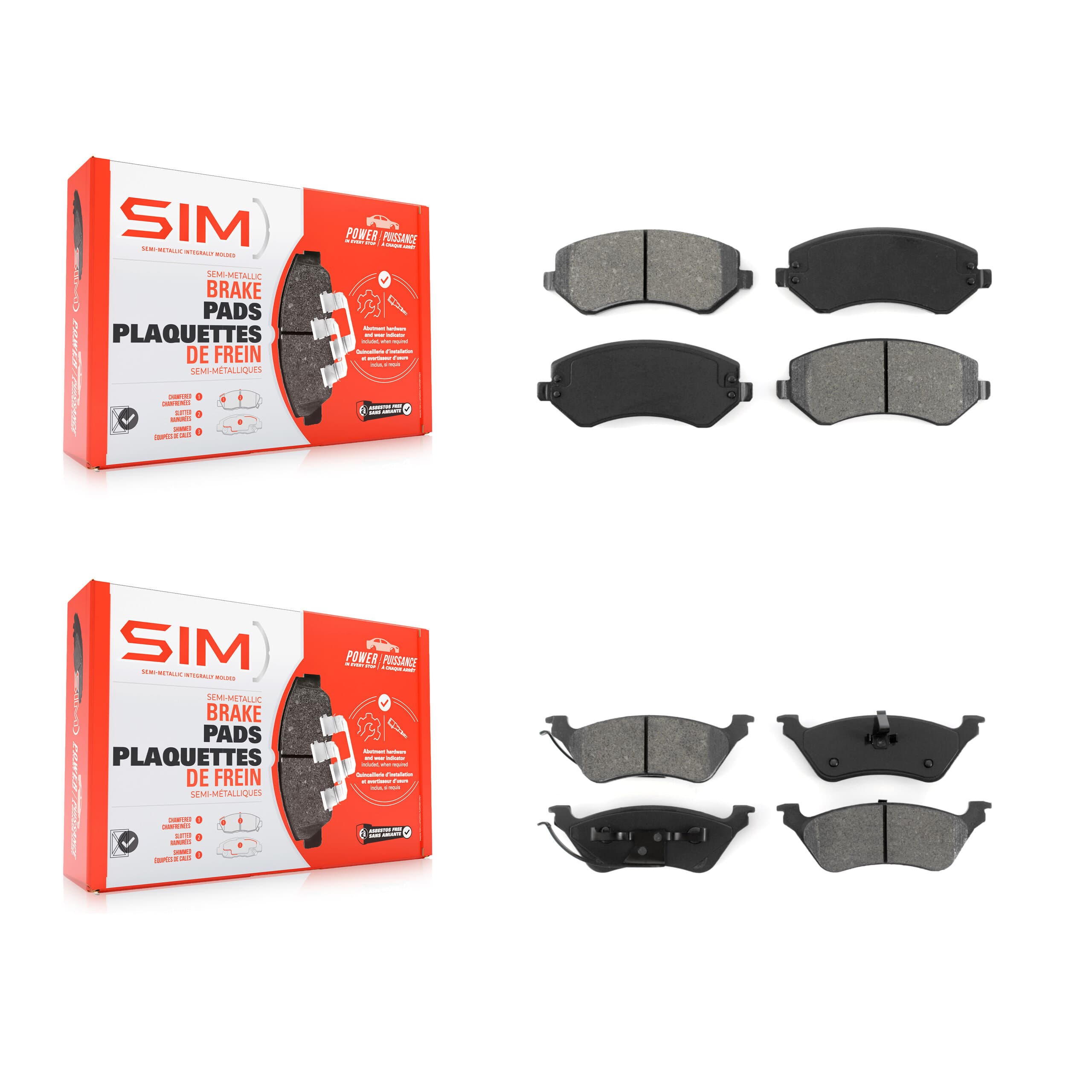 SIM - KSM-100376 - Front and Rear Disc Brake Pad Kits image 1