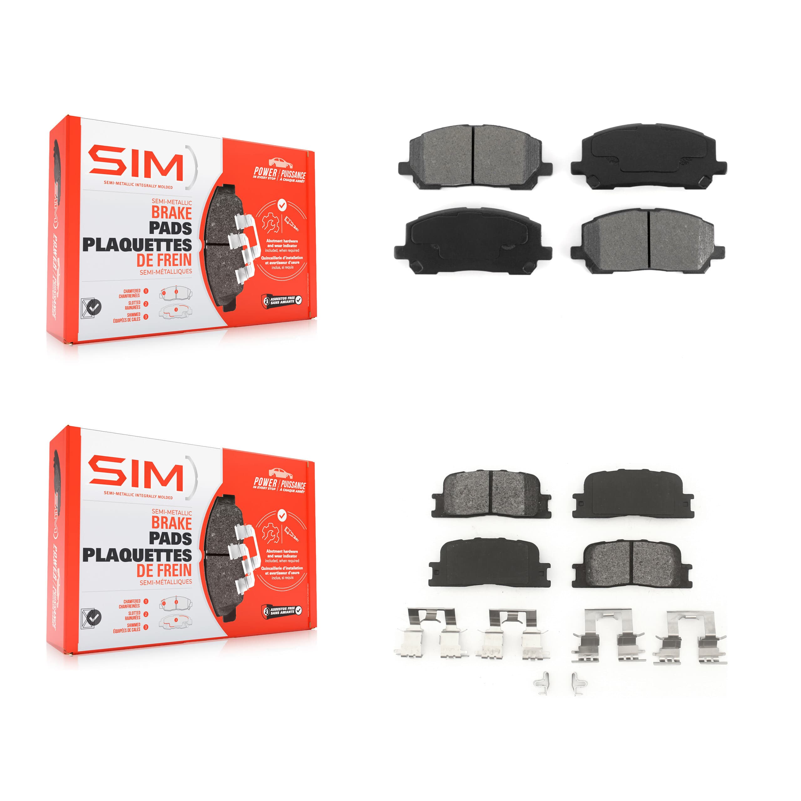 SIM - KSM-100390 - Front and Rear Disc Brake Pad Kits image 1