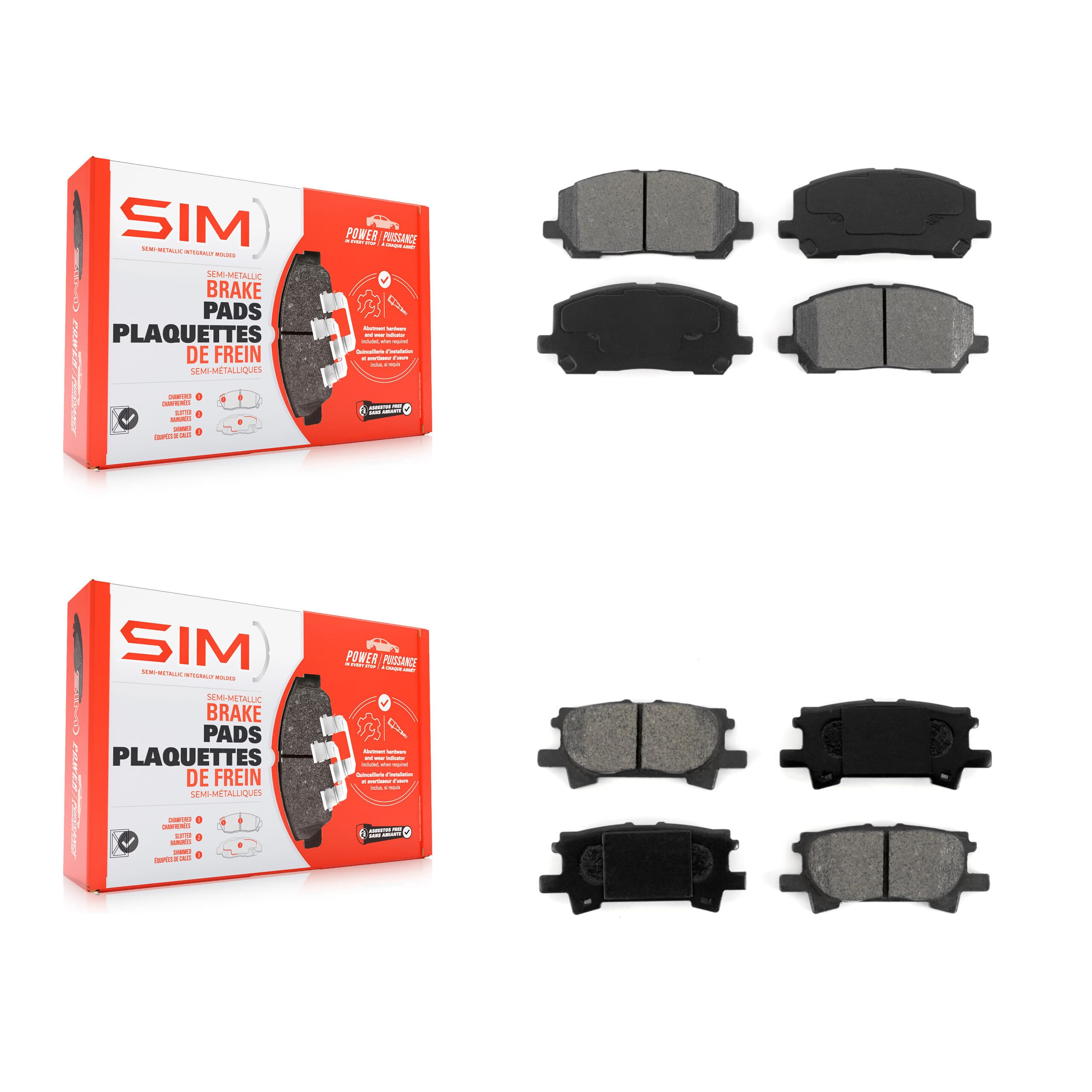 SIM - KSM-100391 - Front and Rear Disc Brake Pad Kits image 1