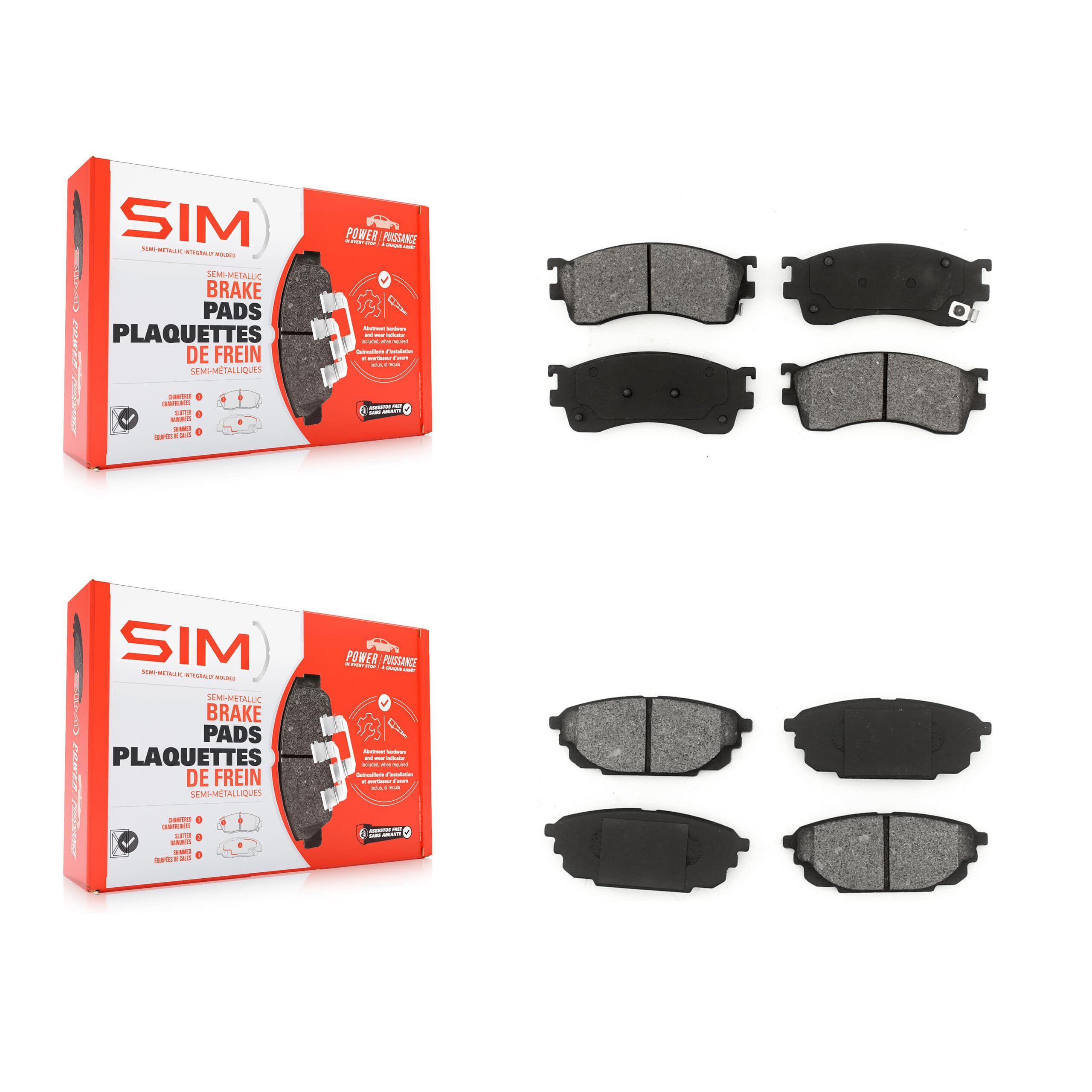 SIM - KSM-100395 - Front and Rear Disc Brake Pad Kits image 1