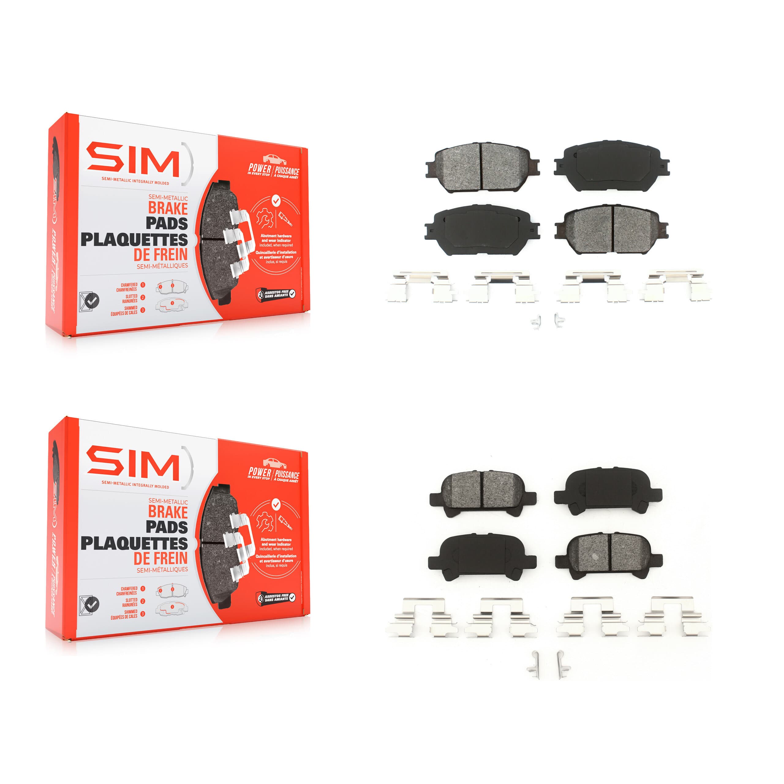 SIM - KSM-100402 - Front and Rear Disc Brake Pad Kits image 1