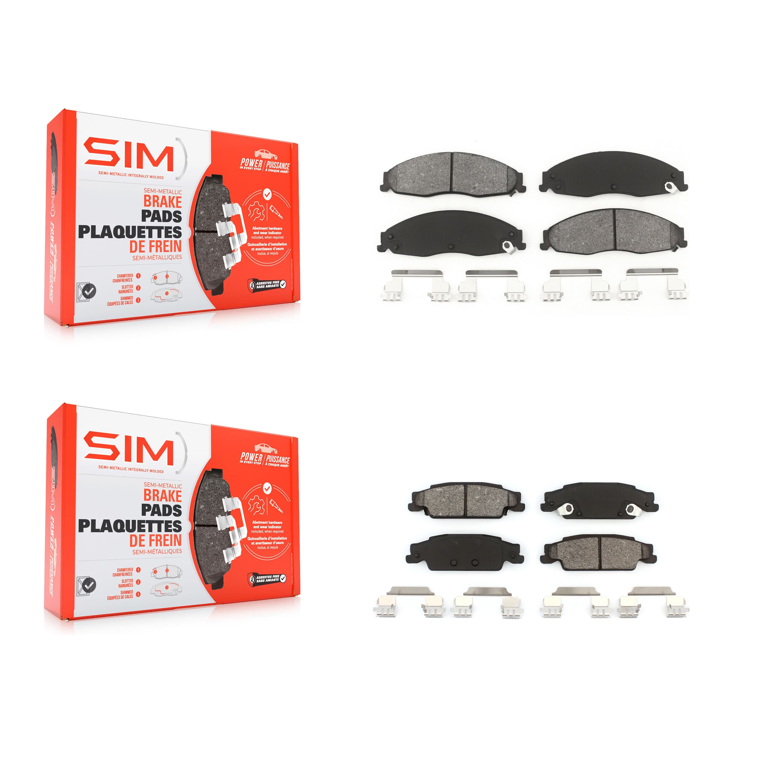 SIM - KSM-100418 - Front and Rear Disc Brake Pad Kits image 1