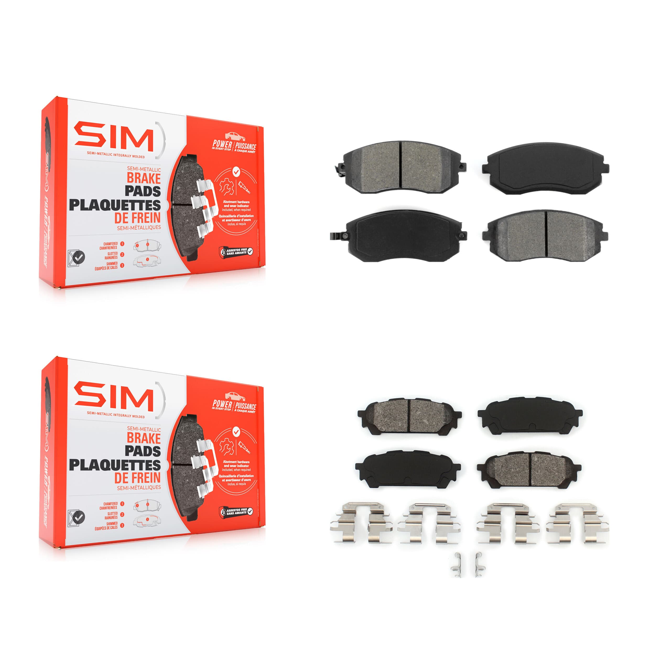 SIM - KSM-100423 - Front and Rear Disc Brake Pad Kits image 1
