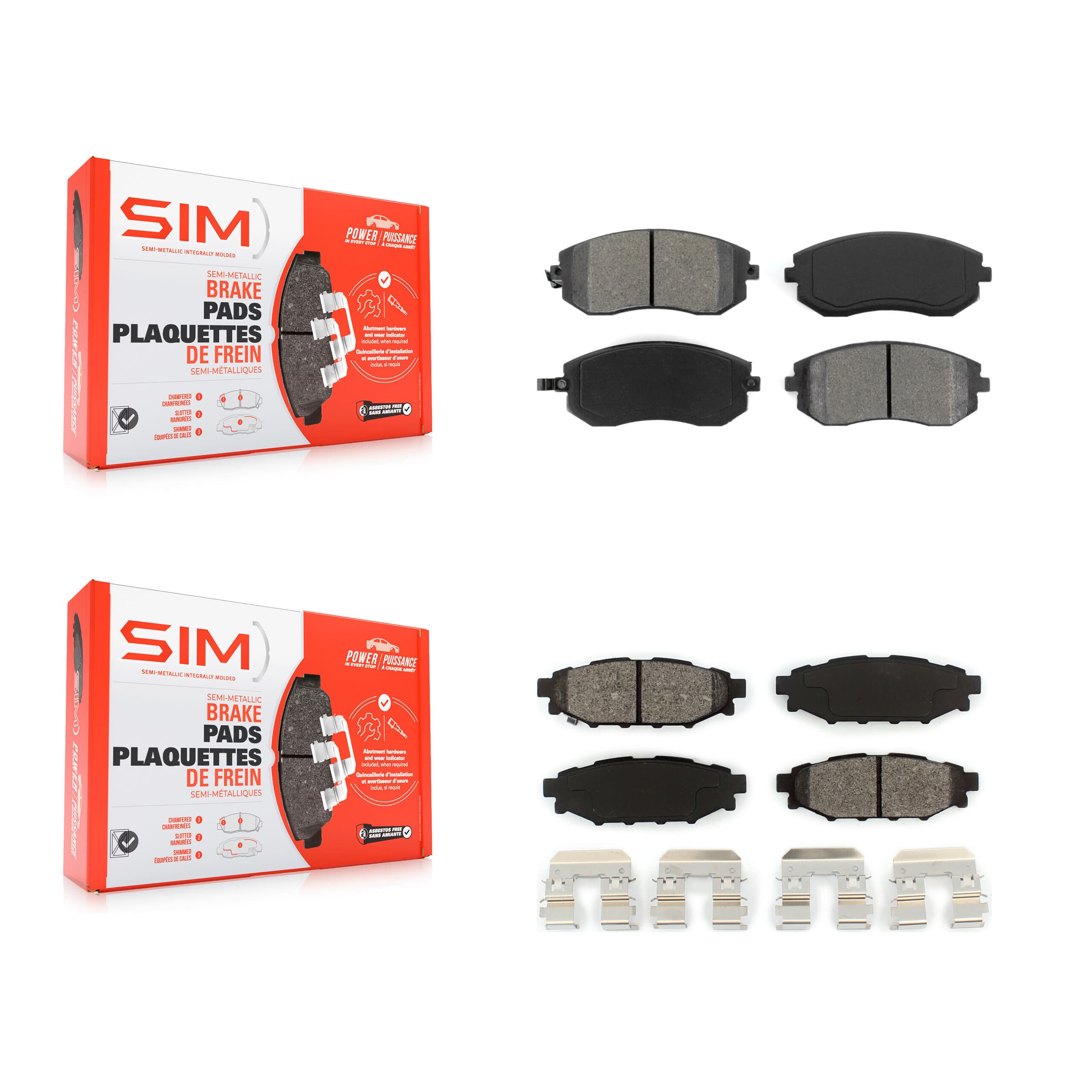 SIM - KSM-100424 - Front and Rear Disc Brake Pad Kits image 1
