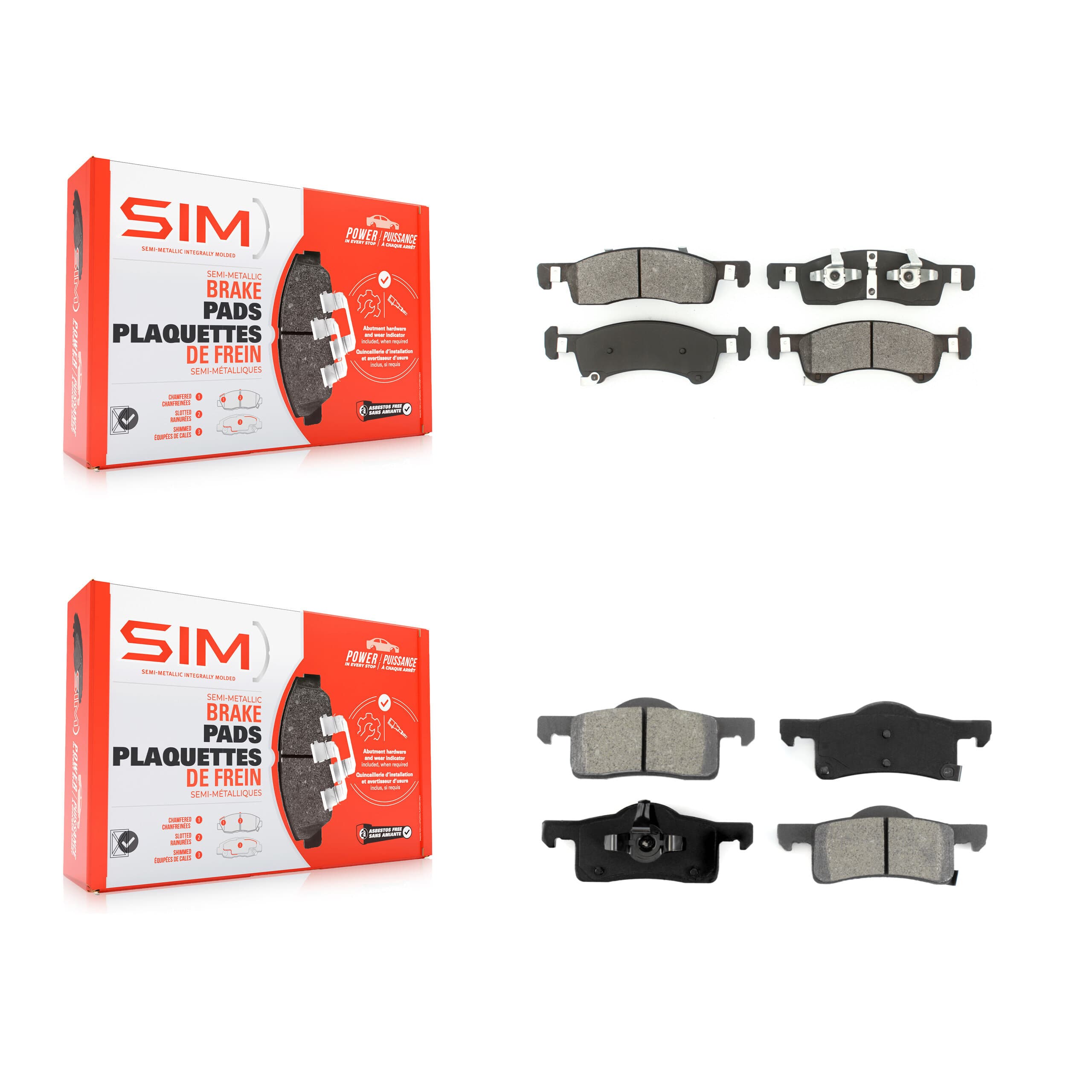 SIM - KSM-100428 - Front and Rear Disc Brake Pad Kits image 1