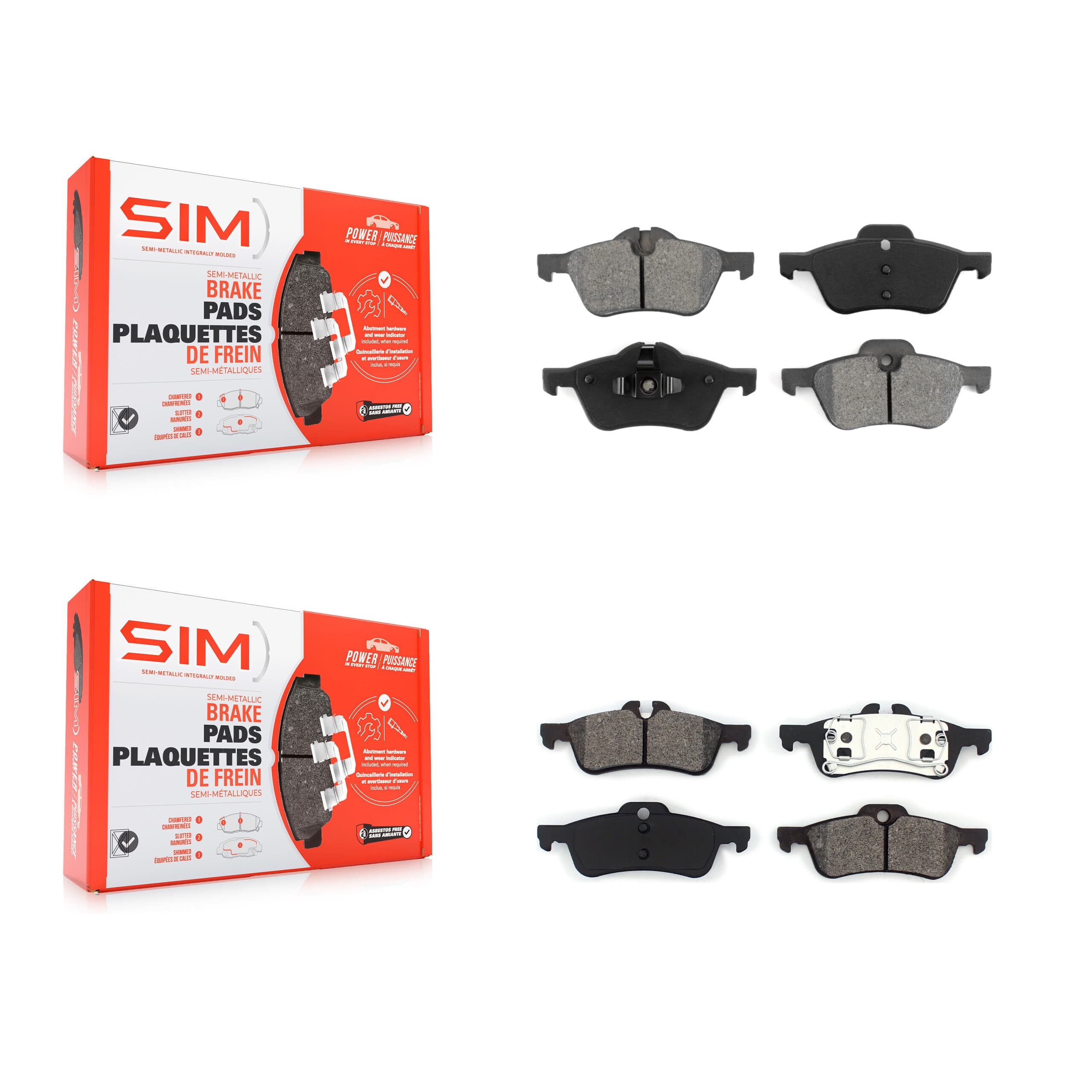 SIM - KSM-100429 - Front and Rear Disc Brake Pad Kits image 1