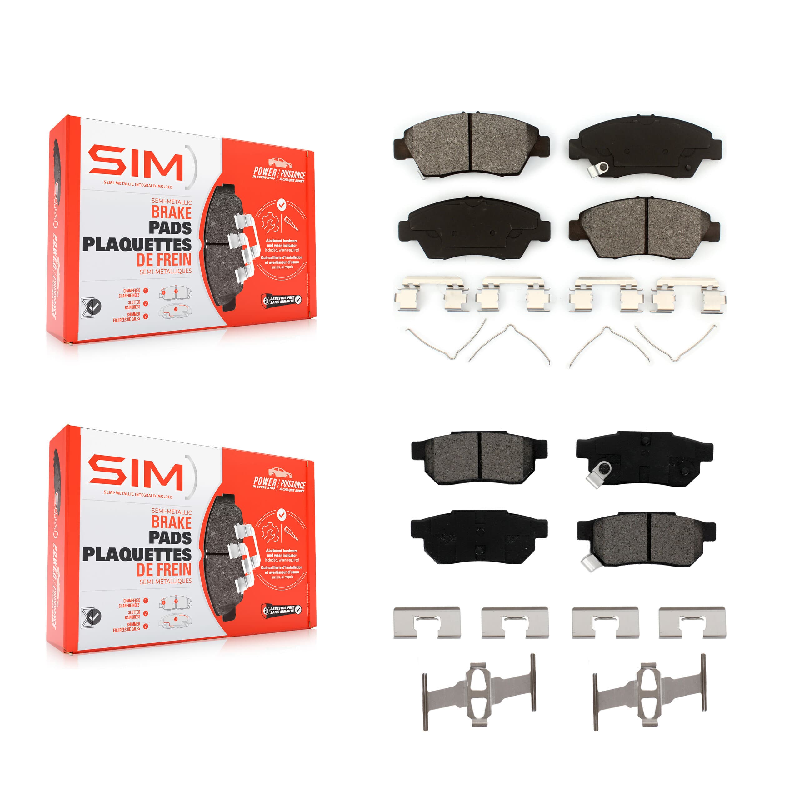 SIM - KSM-100436 - Front and Rear Disc Brake Pad Kits image 1