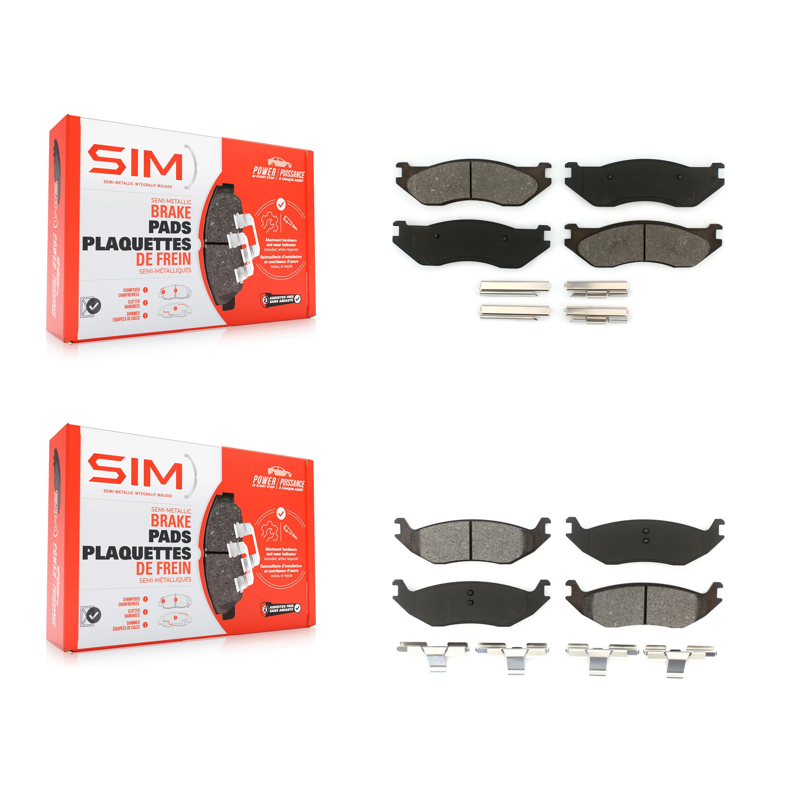 SIM - KSM-100444 - Front and Rear Disc Brake Pad Kits image 1