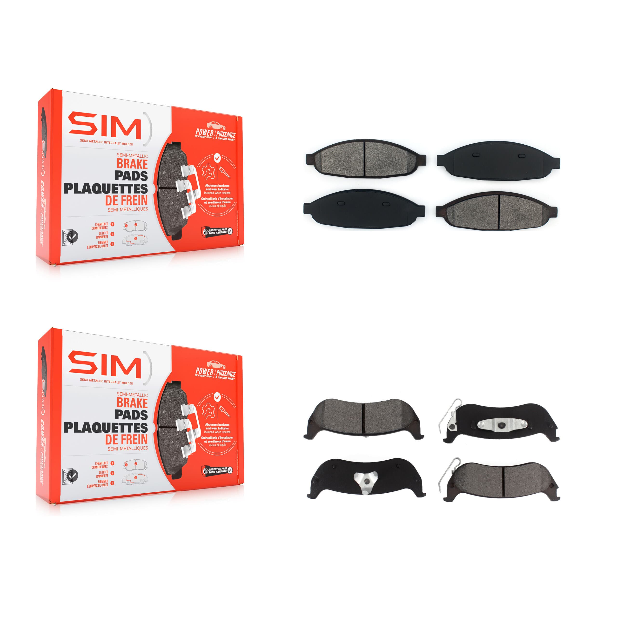 SIM - KSM-100450 - Front and Rear Disc Brake Pad Kits image 1