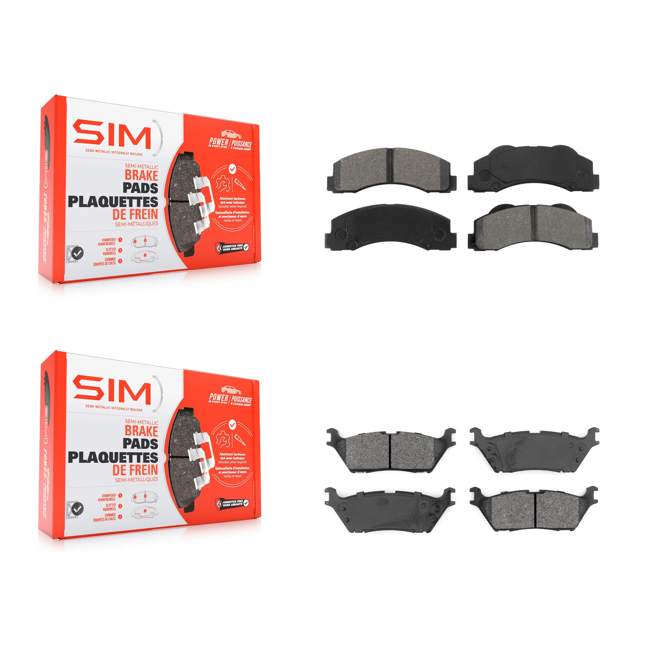 SIM - KSM-100454 - Front and Rear Disc Brake Pad Kits image 1