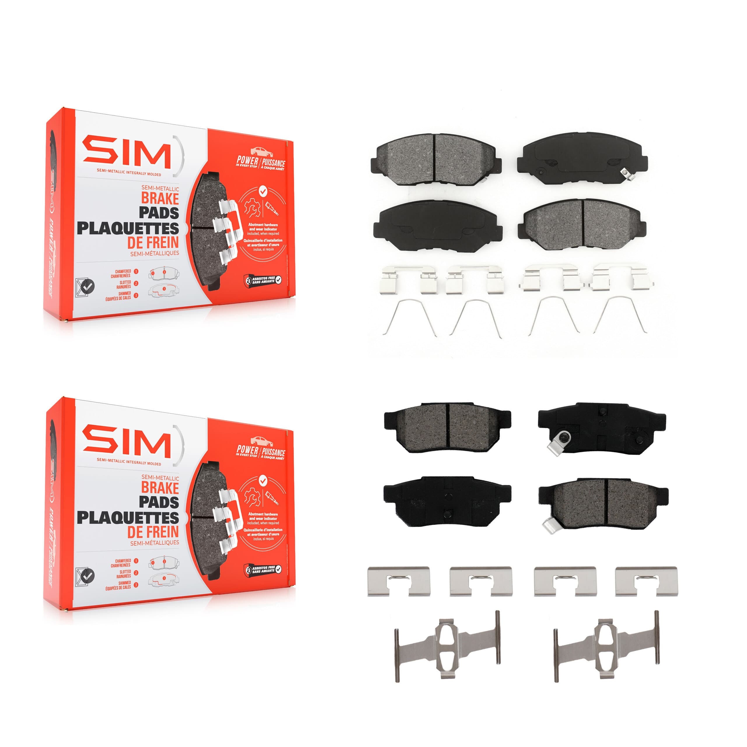SIM - KSM-100484 - Front and Rear Disc Brake Pad Kits image 1